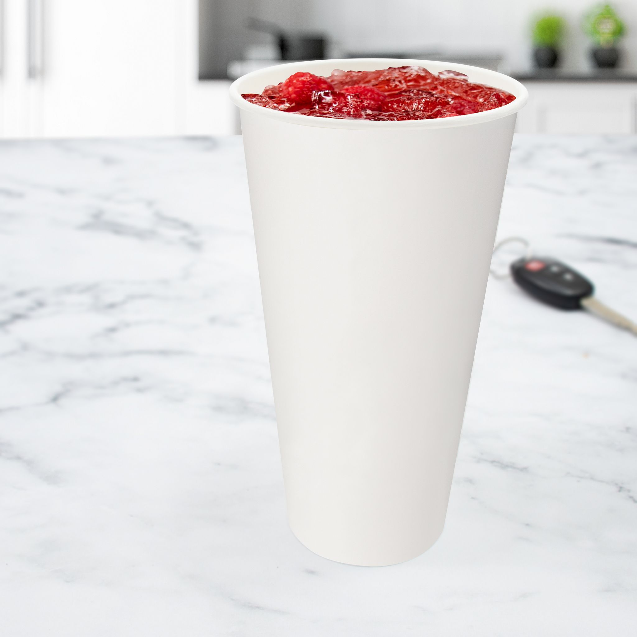 Solo® Cold Cup 21 OZ Double Sided Poly Paper (DSP) White Leak