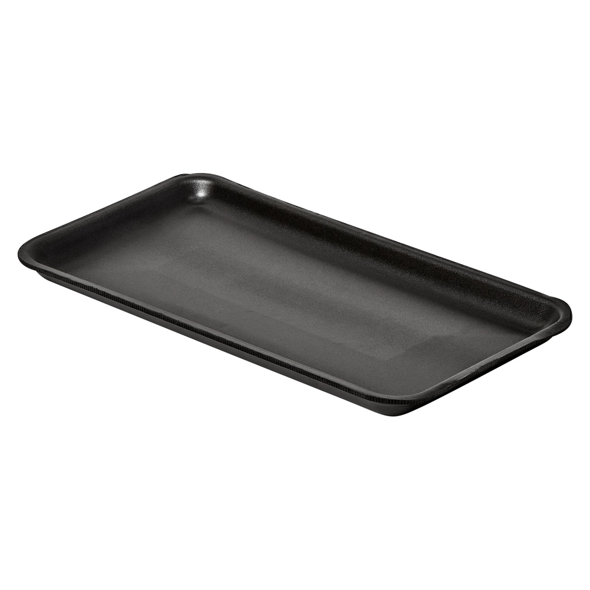 1525S Meat Tray 8X14.75X0.9 IN Polystyrene Foam Black Rectangle