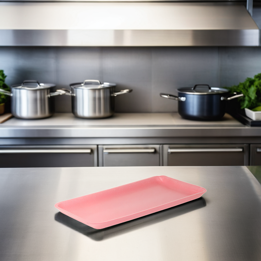 1525S Tray 14.75X8.9 IN Polystyrene Foam Rose Rectangle 250/Case