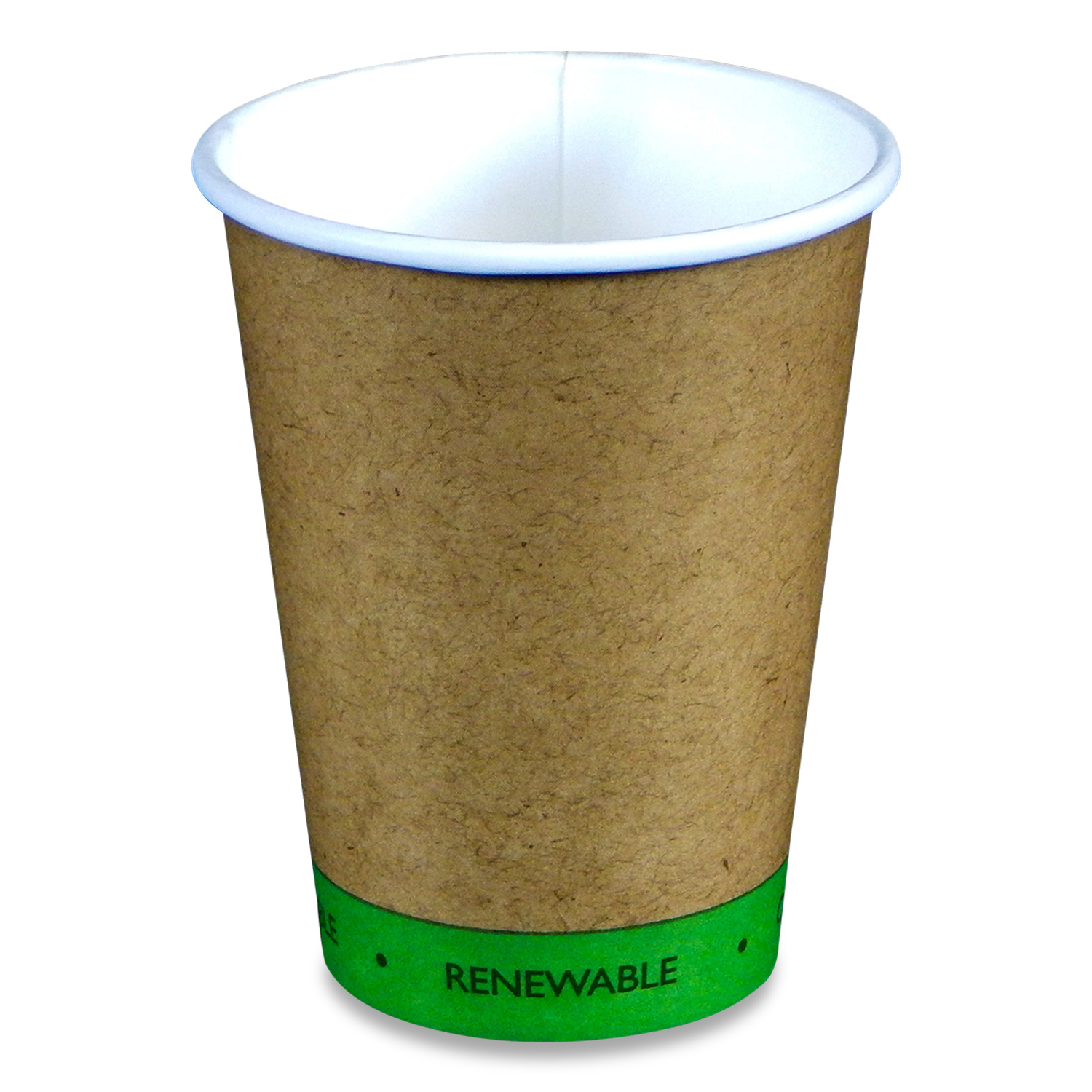 Victoria Bay Hot Cup 12 OZ Paper PLA Kraft Green Single Wall 1000/Case |  Imperial Dade, image size:1500x1500