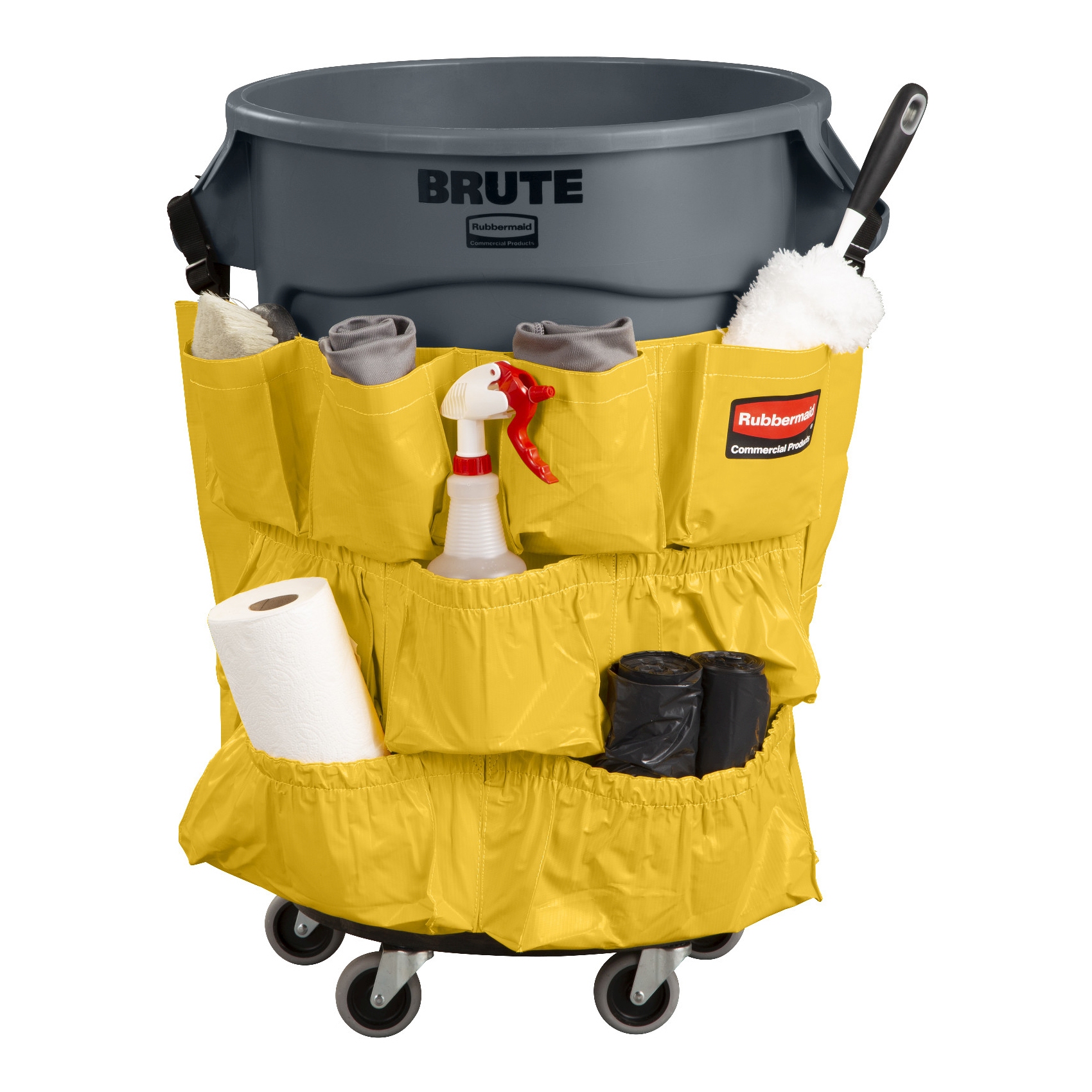 「数量限定 在庫処分セール」 Brute® Receptacle Vinyl Yellow IN 14X10.5X1.5 Bag Caddy ボール