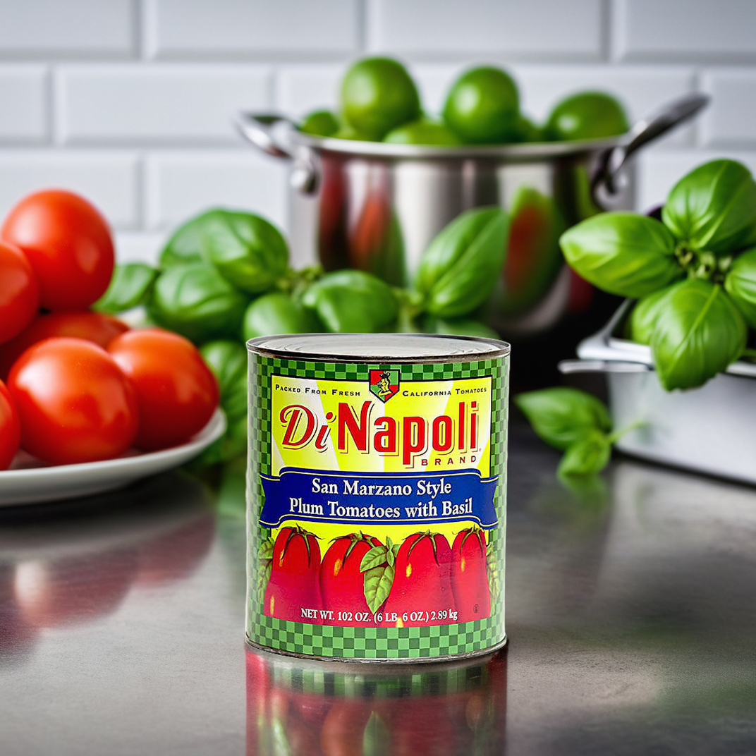 Basil Whole Plum Tomato #10 6/Case | Imperial Dade