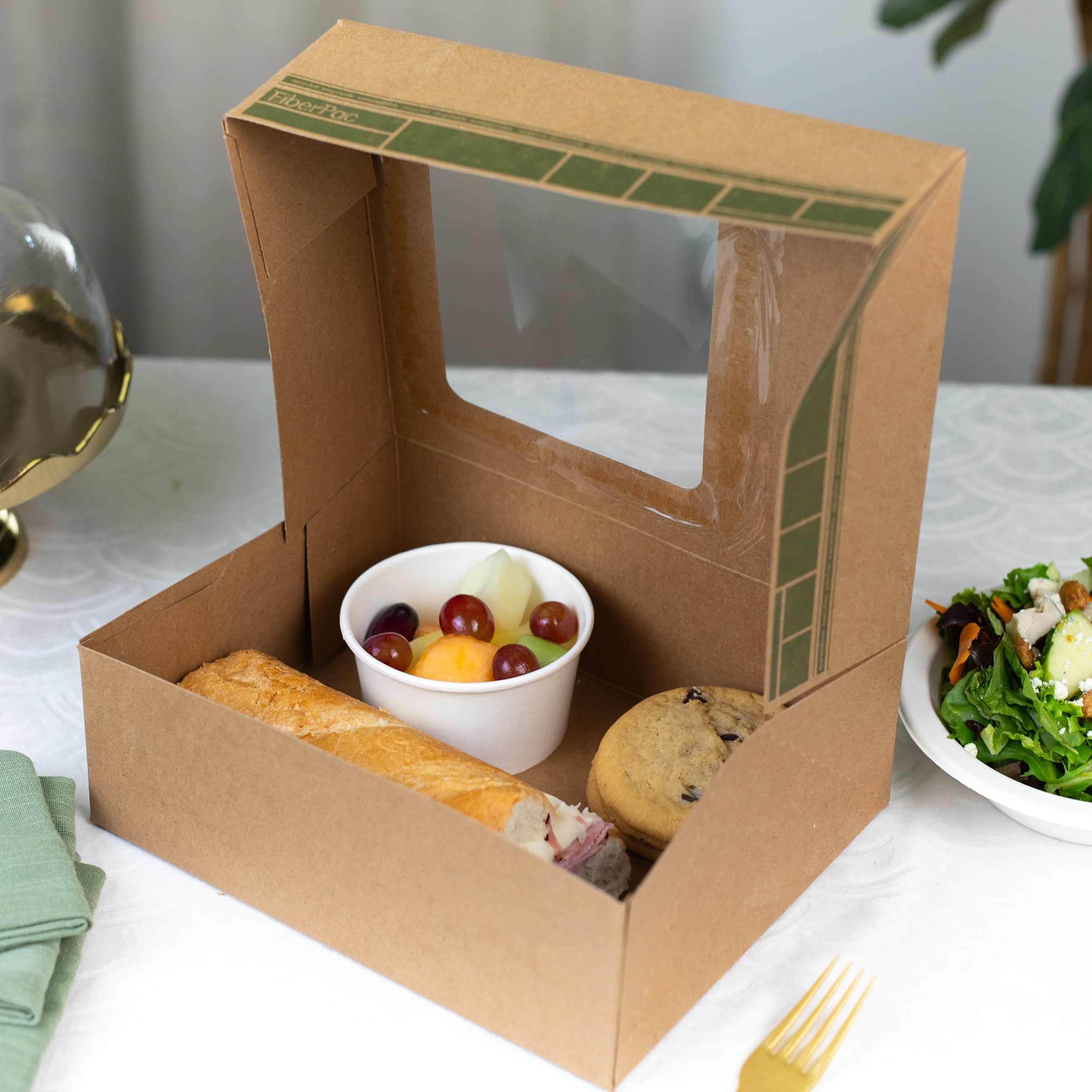 FiberPac Take-Out Box Tuck-Top With Flat Lid 9.25X7.375X3.125 IN