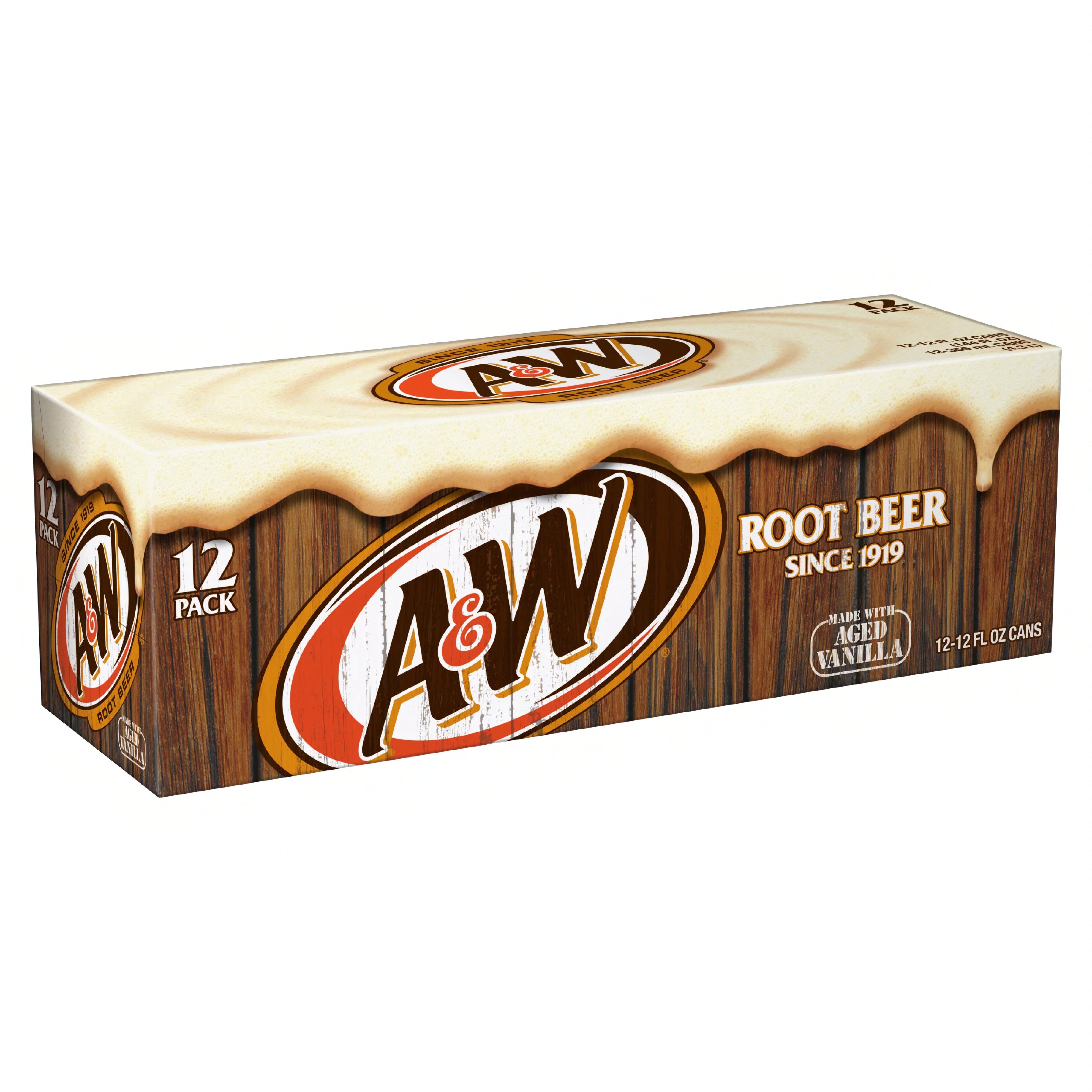 A&W Root Beer Soda 12 OZ Can 12/Case | Imperial Dade