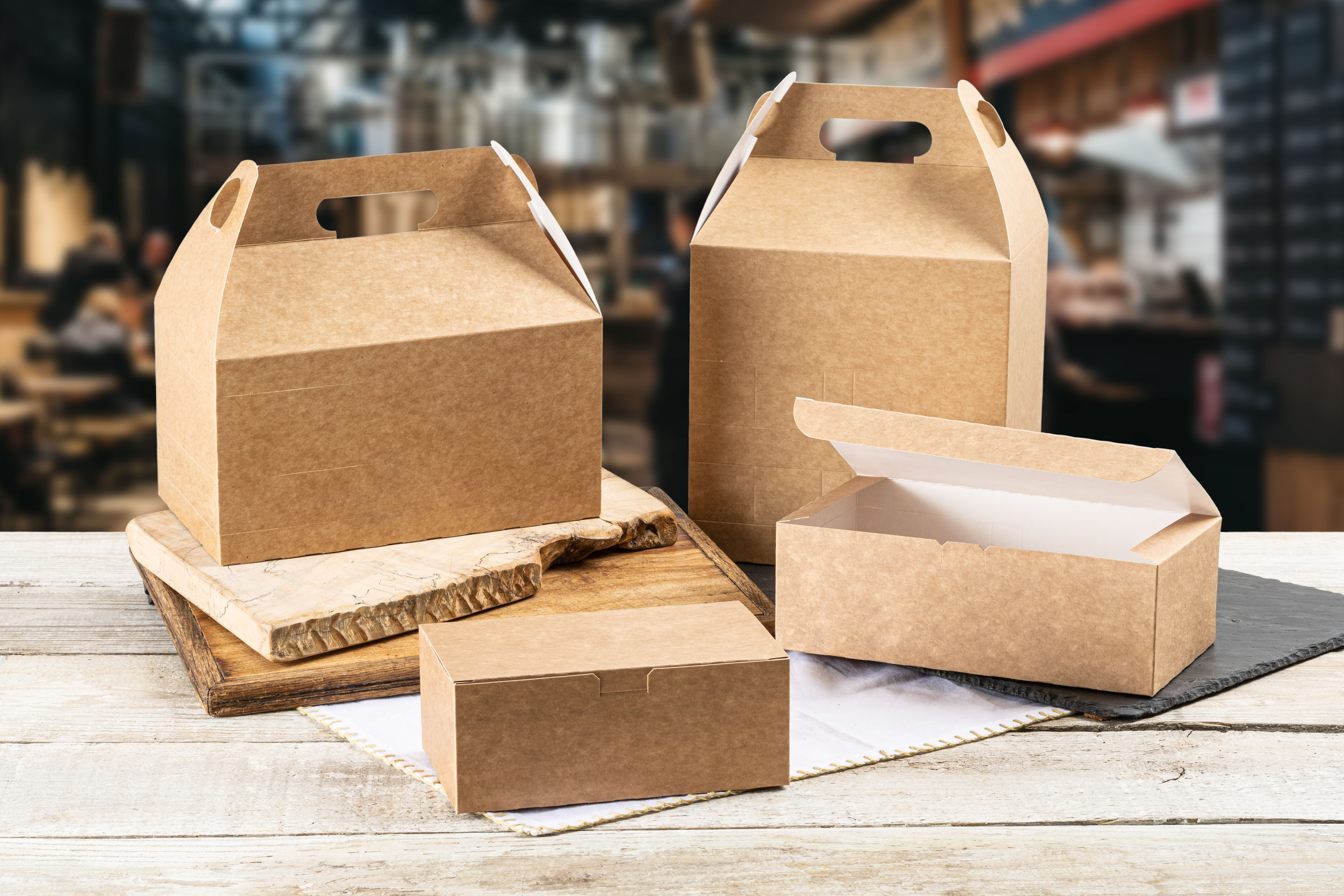 SDﾌﾚｰﾑ/BOX(No:1253512) Lunch Take-Out Box Barn 9.0625X7.0625X5 IN SBS Paperboard White