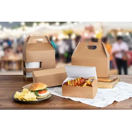 Take-Out Box Barn 9.5X5X5 IN Kraft Automatic Bottom With Handle
