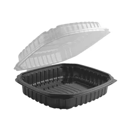 Culinary Basics® Take-Out Container Hinged 9X9X2.74 IN PP Black  