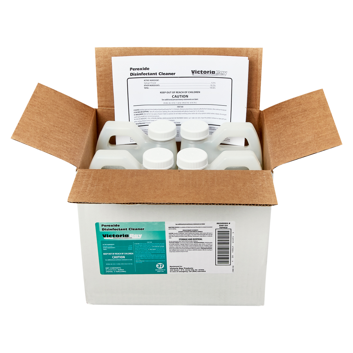 Victoria Bay Peroxide Disinfectant Cleaner CMS #37 64 OZ 4/Case