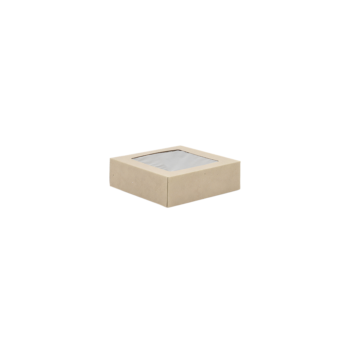 Cake Box 8X8X2.5 IN Kraft Square With Window 200/Case | Imperial Dade