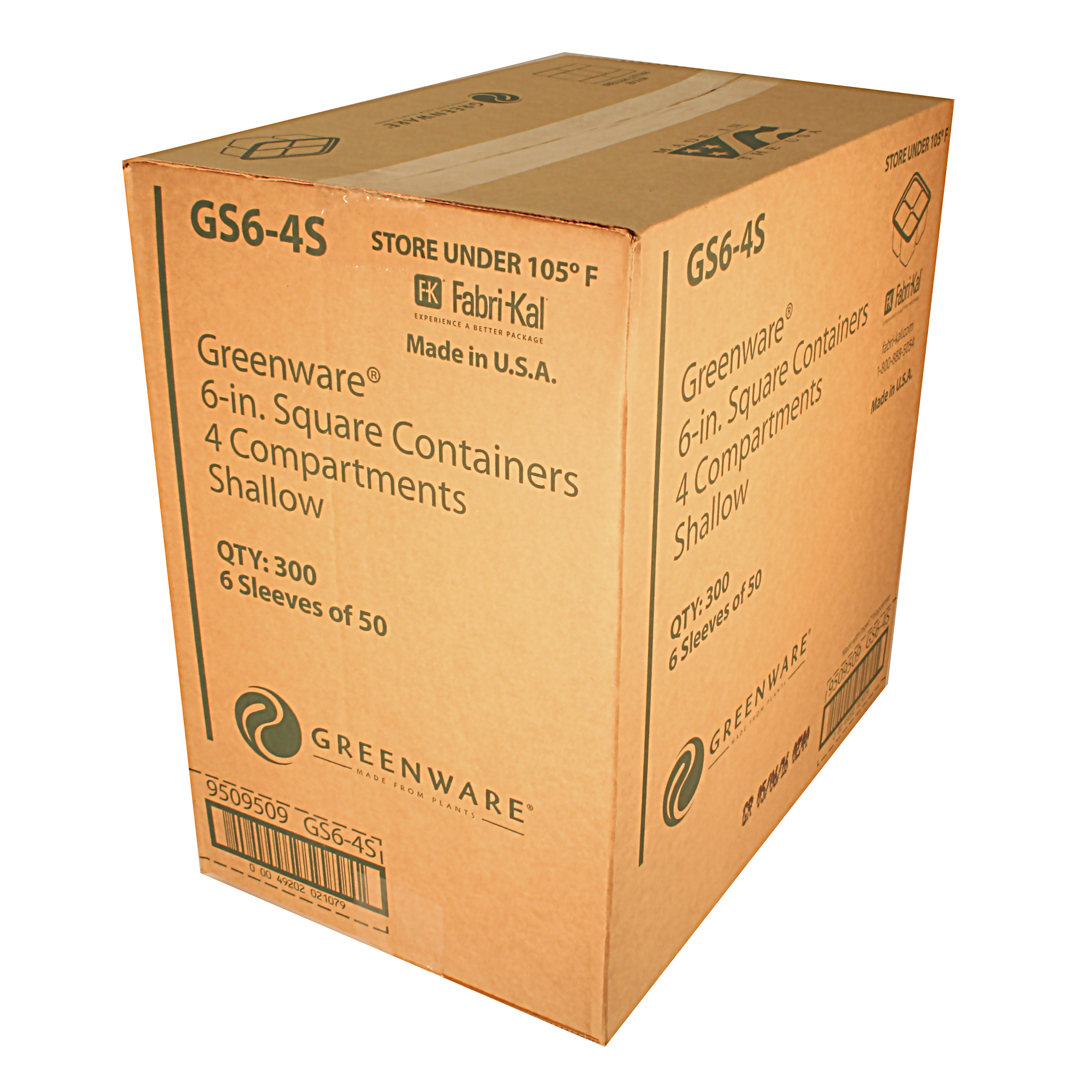 Greenware® Deli Container Base 16.4 OZ 4 Compartment PLA