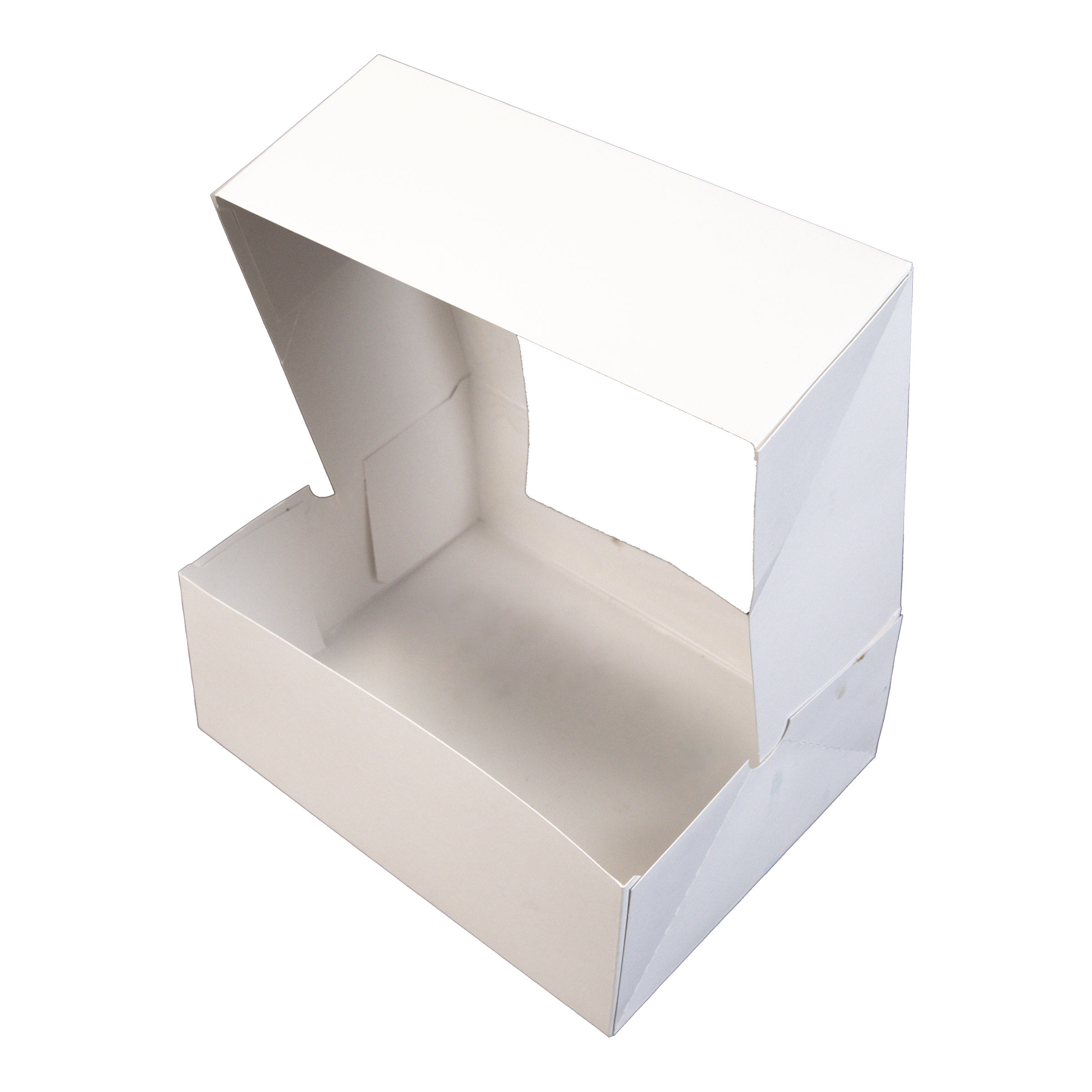 Bakery Box 9X7X3.5 IN SBS Paperboard White Rectangle 6 Corner