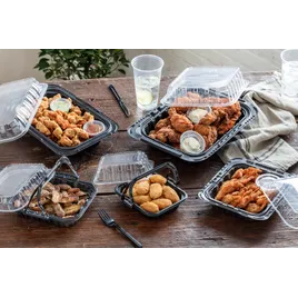 Chicken Barn & Lunch Box 8 OZ 13.3X8.4X4 IN MFPP OPS Black Clear