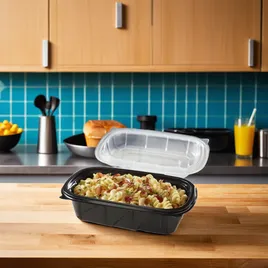 Victoria Bay Take-Out Container Hinged 6X9X3.5 IN PP Black Clear