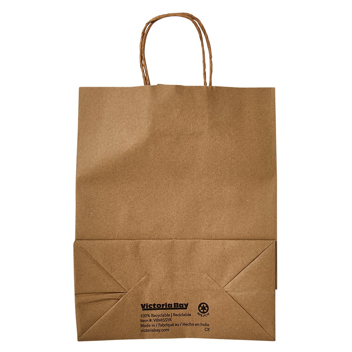 Victoria Bay Shopper Bag 10X5X13 IN Paper #81 Kraft Gusset 250