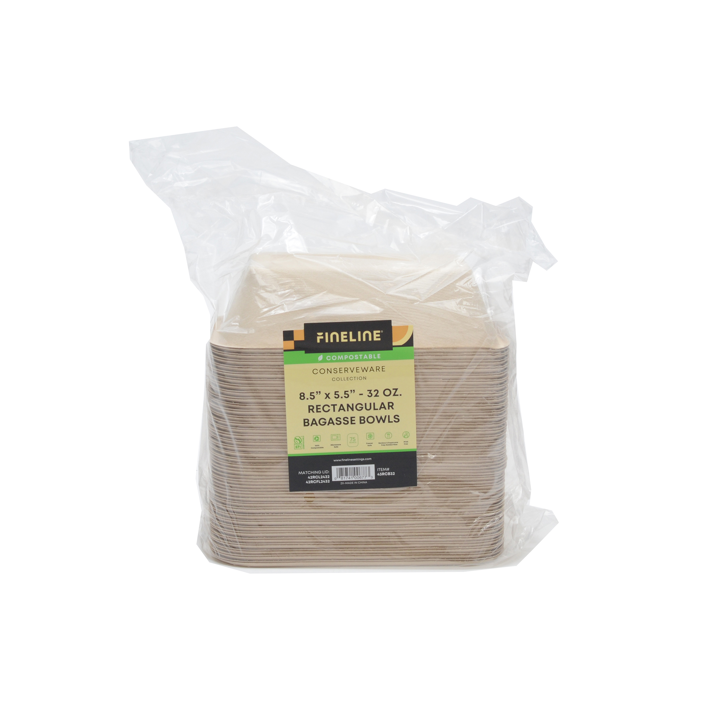 Bowl 32 OZ Pulp Fiber Rectangle 300/Case | Imperial Dade