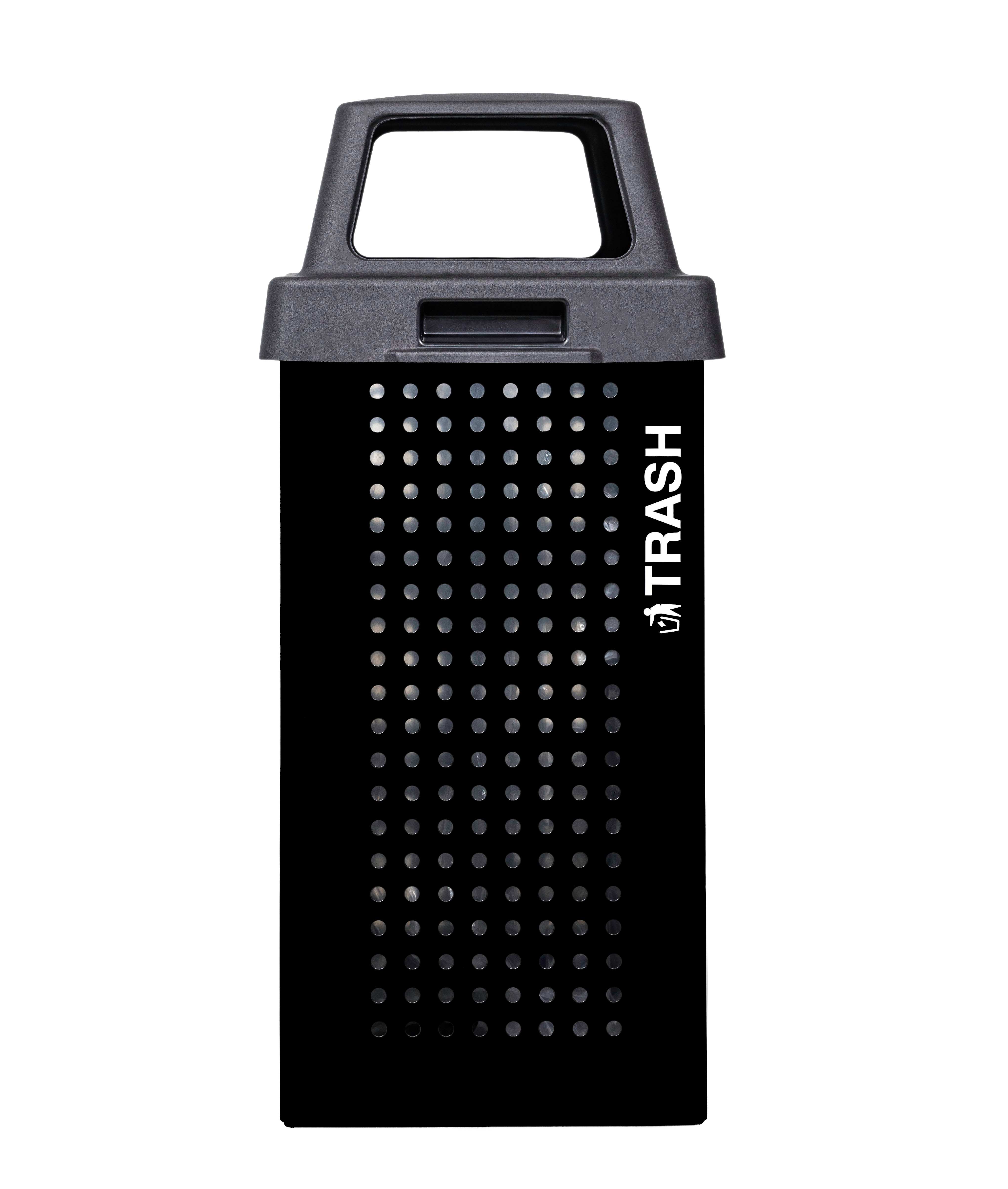 Great Lakes ダークオリーブベスト 36 Kaleidoscope Outdoor Trash Receptacle 36 GAL Black