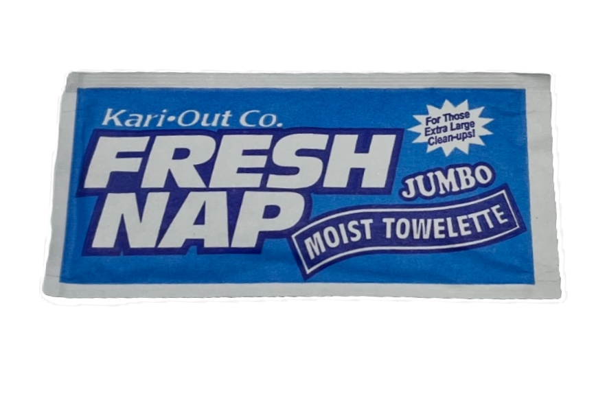 Fresh Nap™ Moist Towelette Jumbo 8X8 IN Lemon Blue White