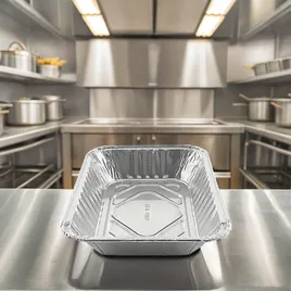 Take-Out Container Base 6.5X5 IN Aluminum Silver Oblong