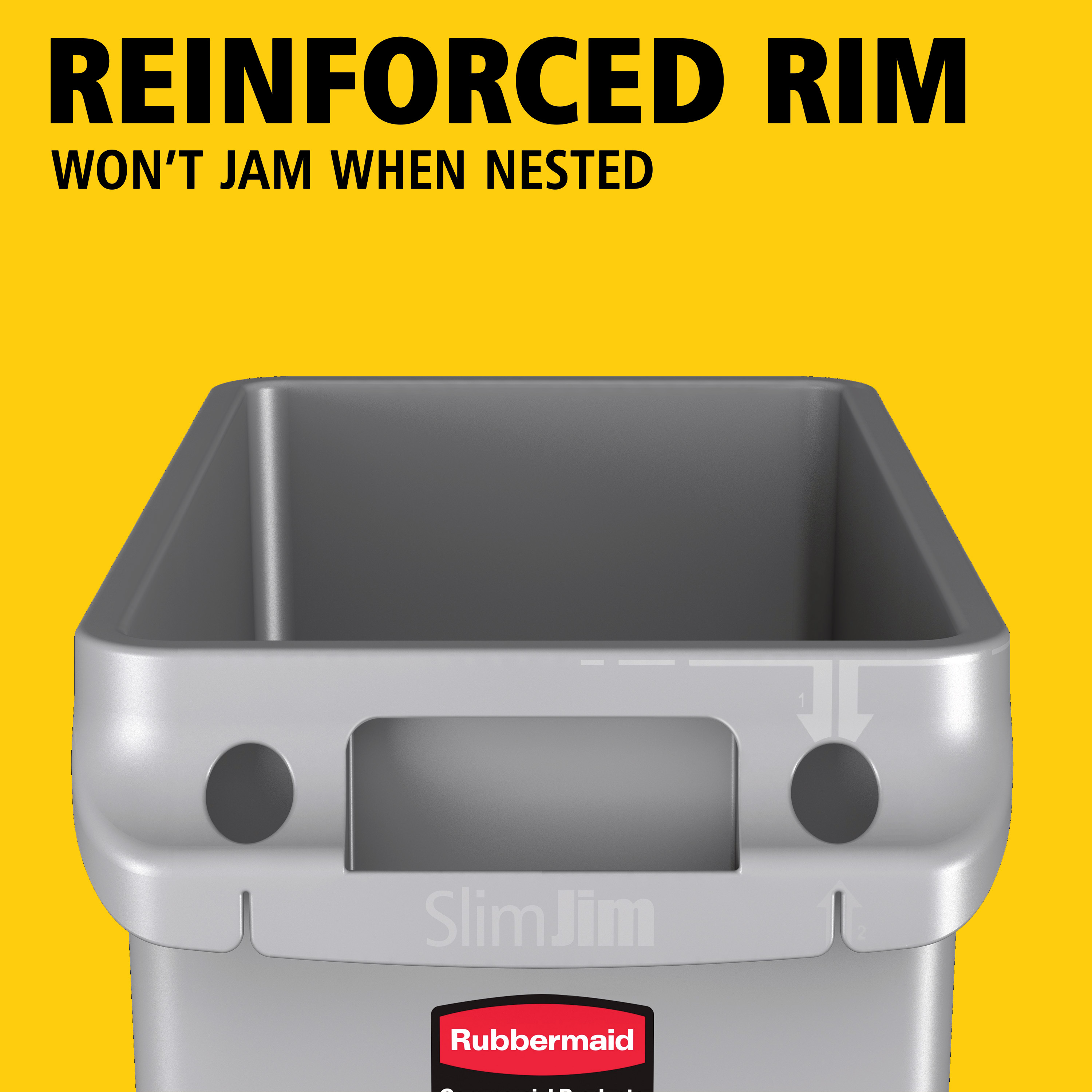 Slim Jim® Trash Can 22X11X30 IN 23 GAL 92 QT Gray Rectangle Resin