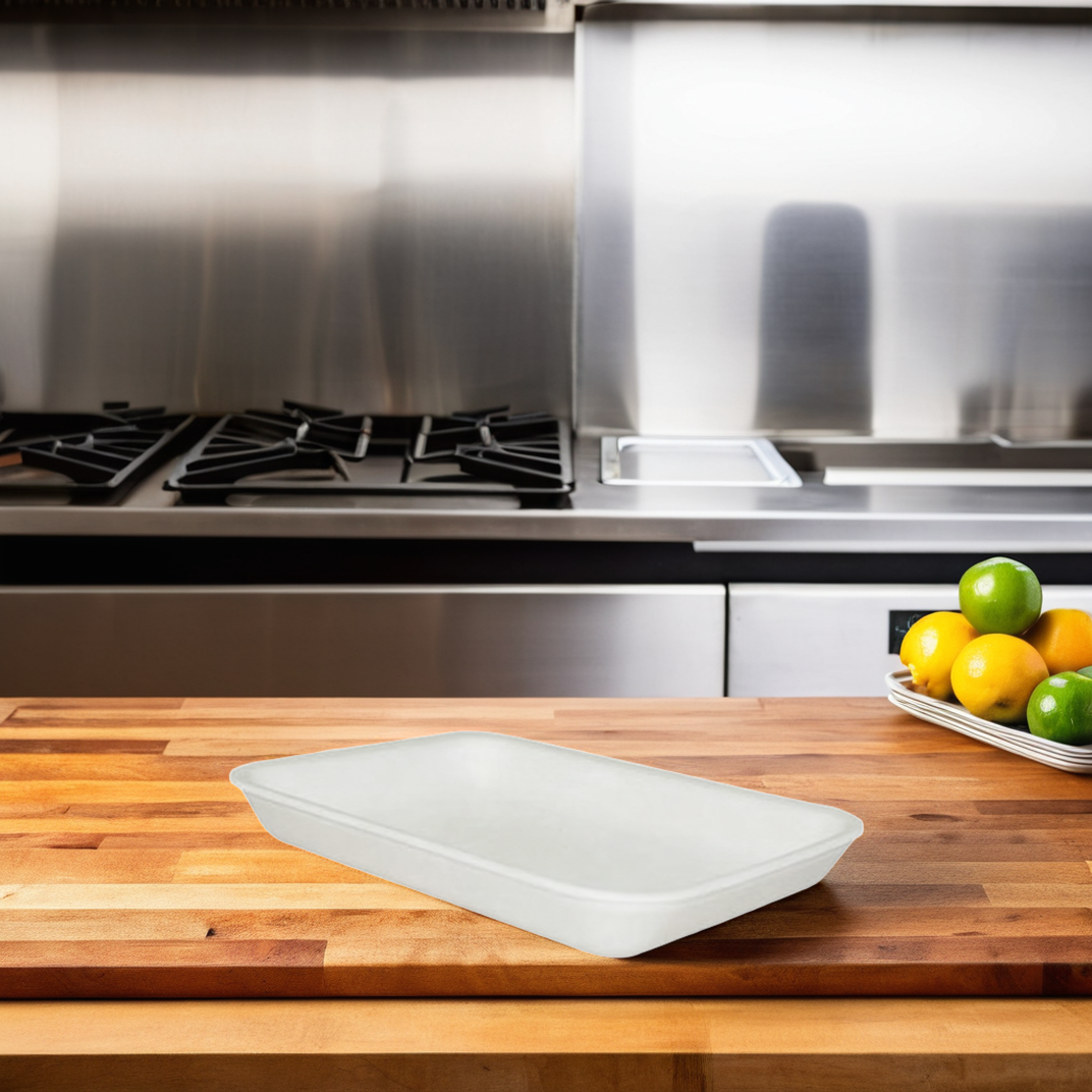 Dyne-A-Pak 2PP Meat Tray 8.25X6X1.125 IN Polystyrene Foam White