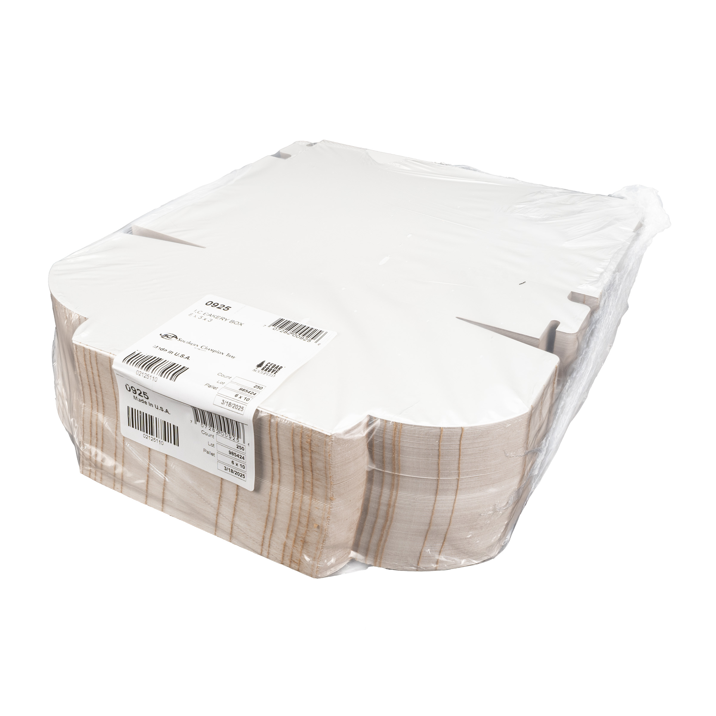 Bakery Box 8X5X3 IN Clay-Coated Kraft Board White Kraft Rectangle
