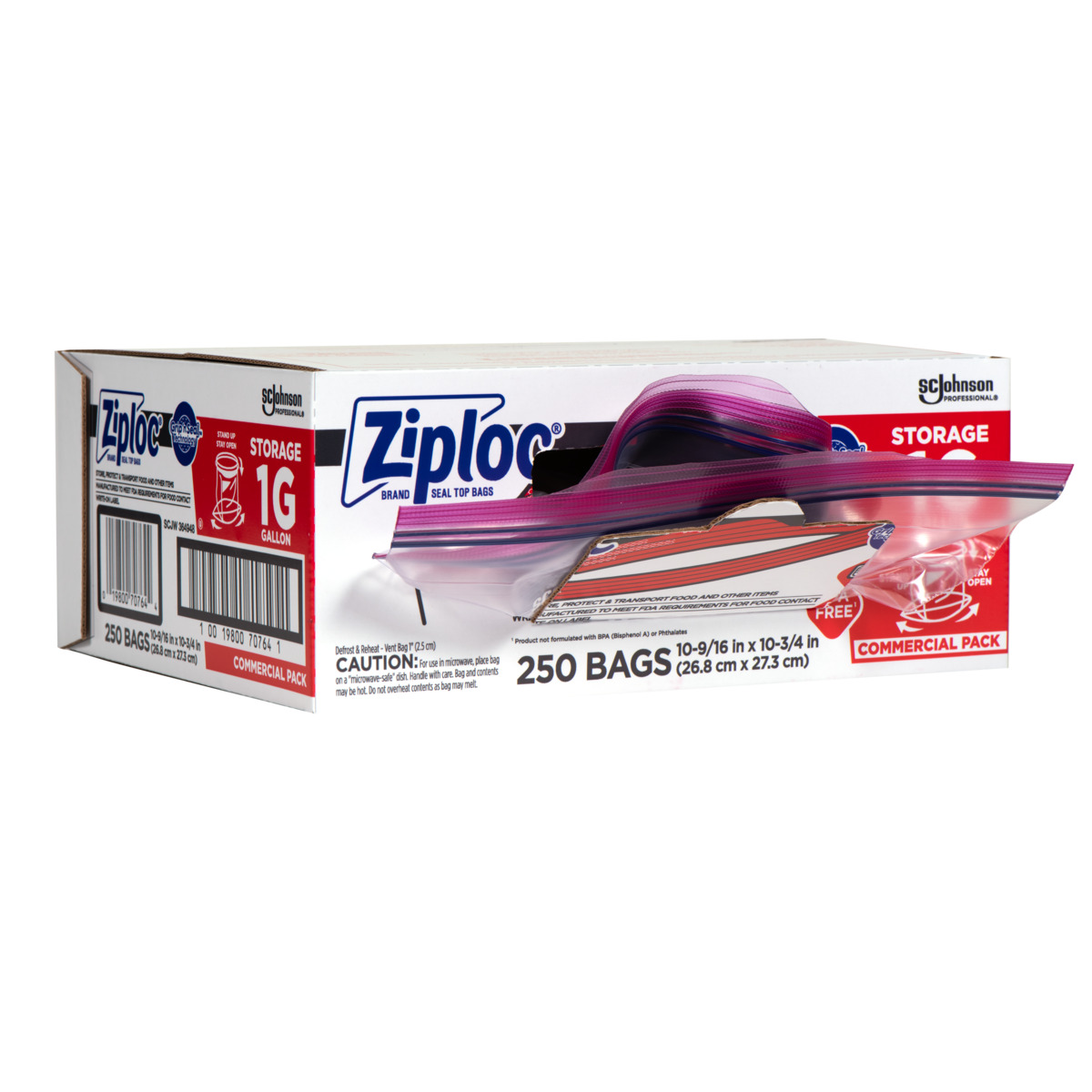 バッグ epA Ziploc® Bag 1 GAL Plastic 1.75MIL With Zip Seal Closure 250/Case