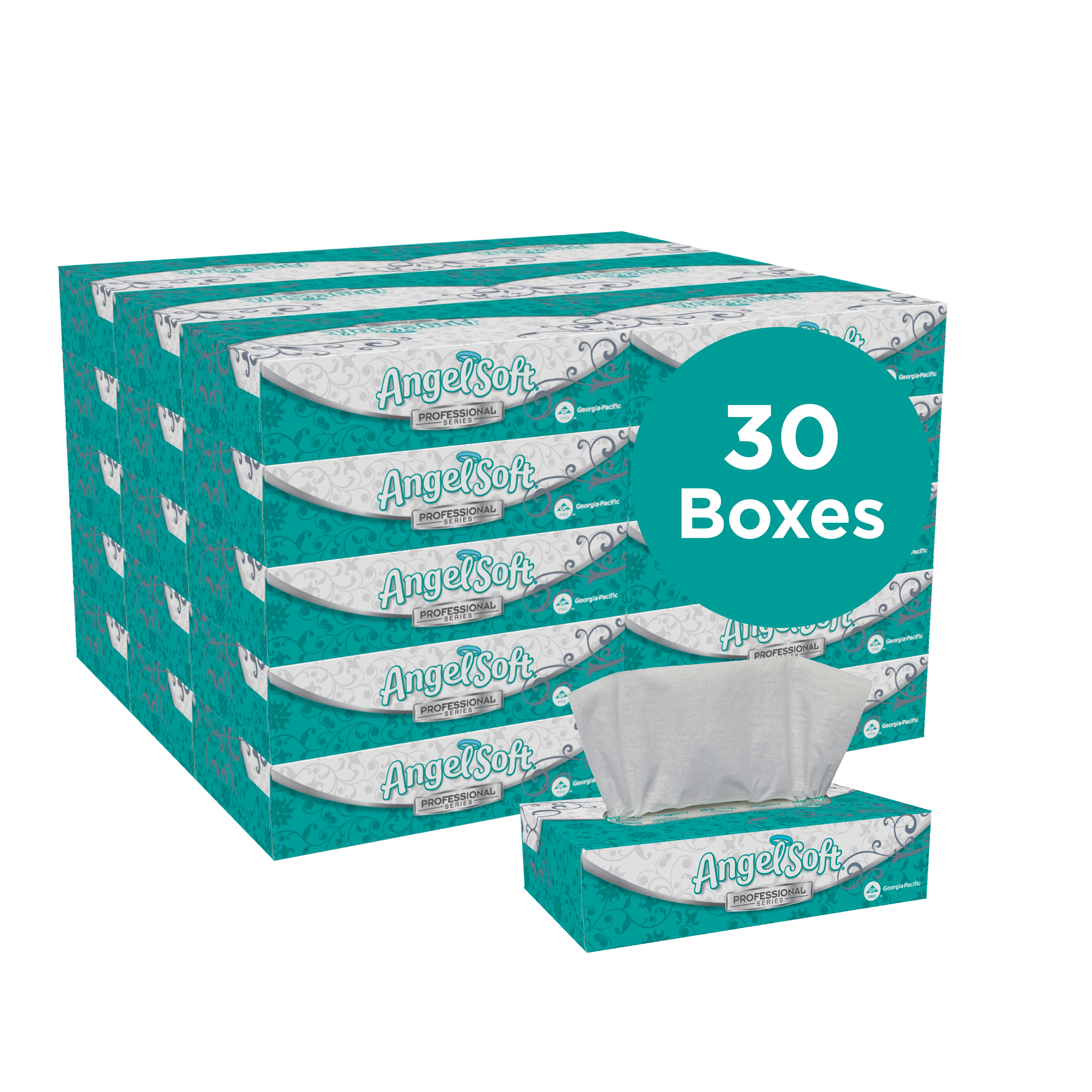 Angel Soft Professional® Facial Tissue 8.4X7.54 IN 2PLY White 1/2