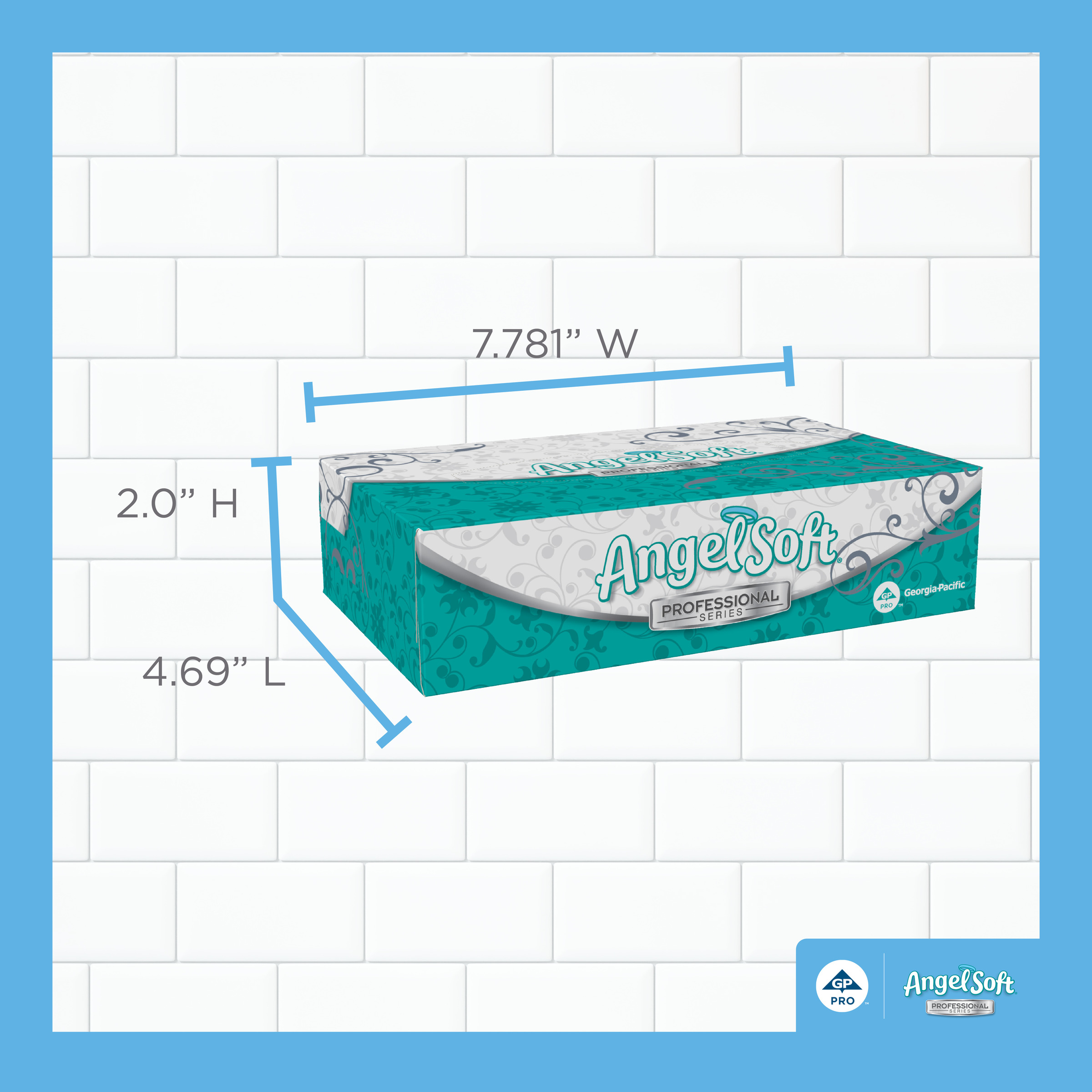 Angel Soft Professional® Facial Tissue 8.4X7.54 IN 2PLY White 1/2