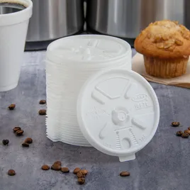 Dart® Lid Flat 3.8X0.4 IN HIPS White For 12-24 OZ Hot Cup Lock Tab