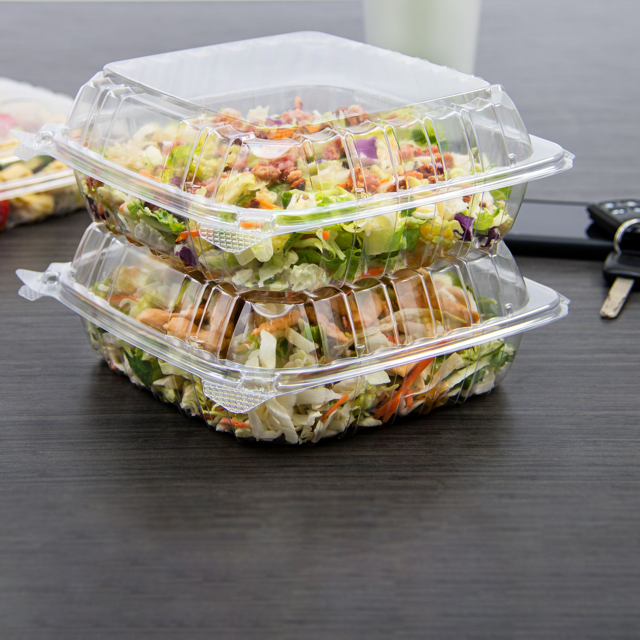 clear　2個セット Dart® ClearSeal® Take-Out Container Hinged Medium (MED) 8.325X8