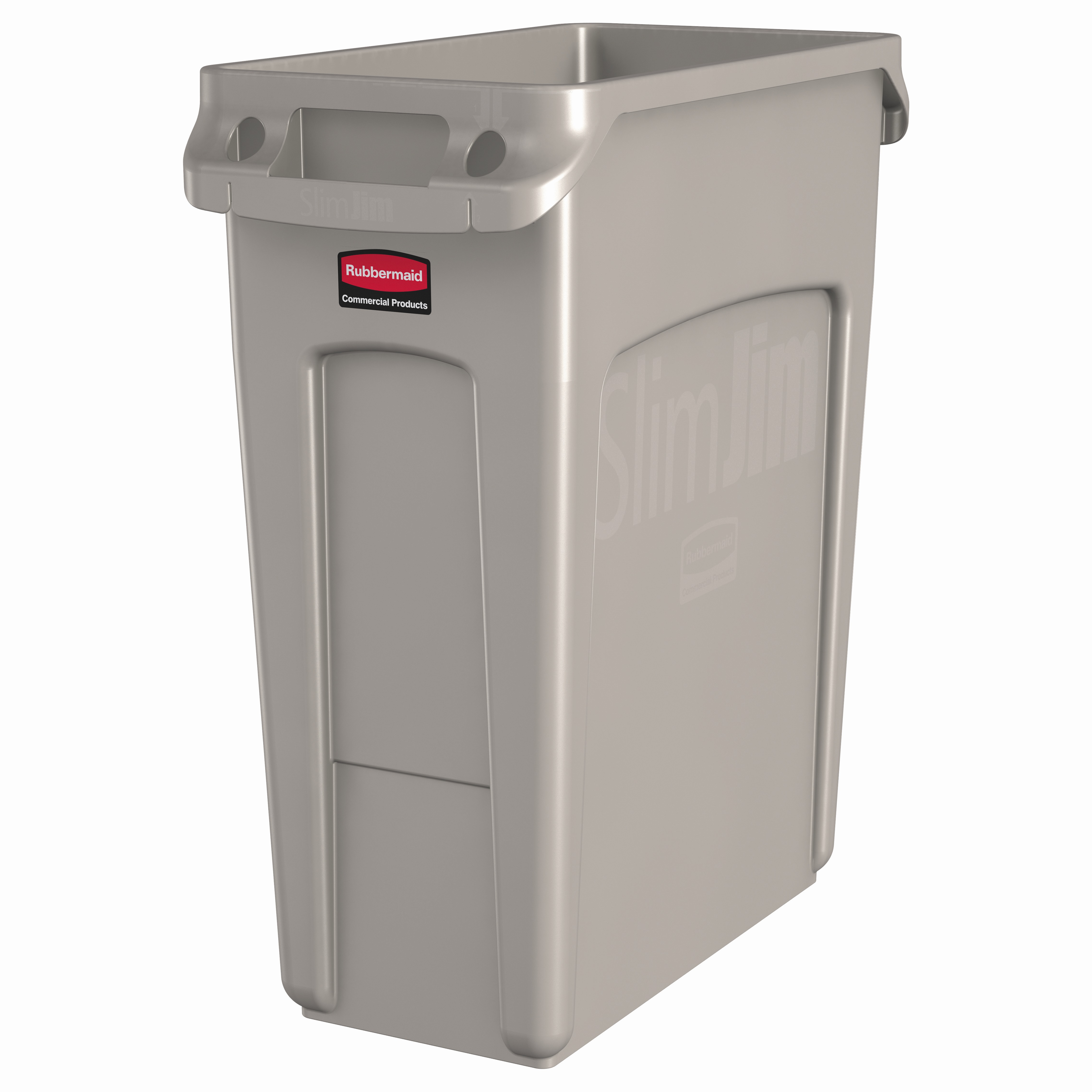 しむ　0418 Slim Jim® 1-Stream Trash Can 22X11X25 IN 16 GAL 64 QT Beige