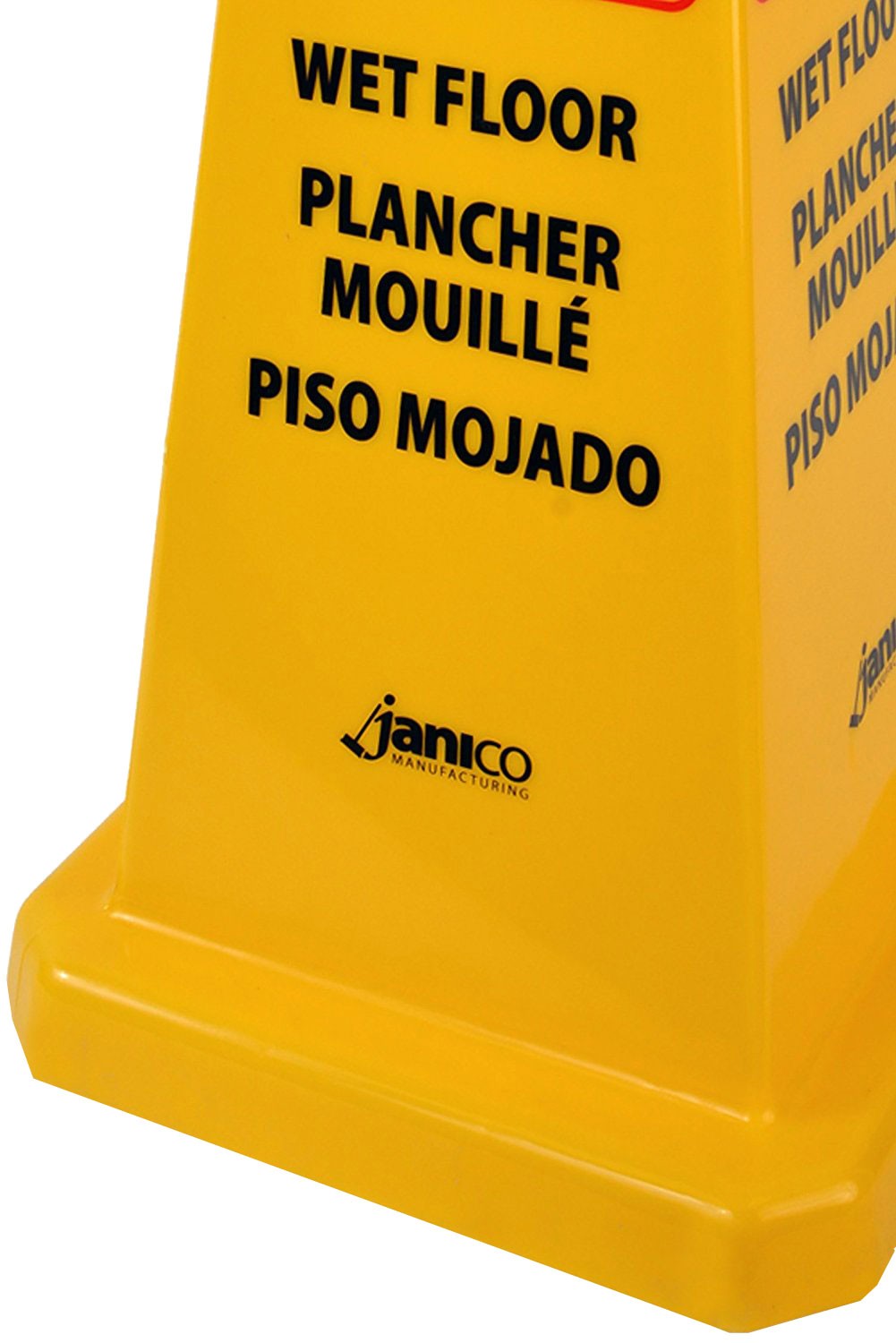 Safety Cone 36 IN Caution Wet Floor Yellow Plastic Multilingual 1
