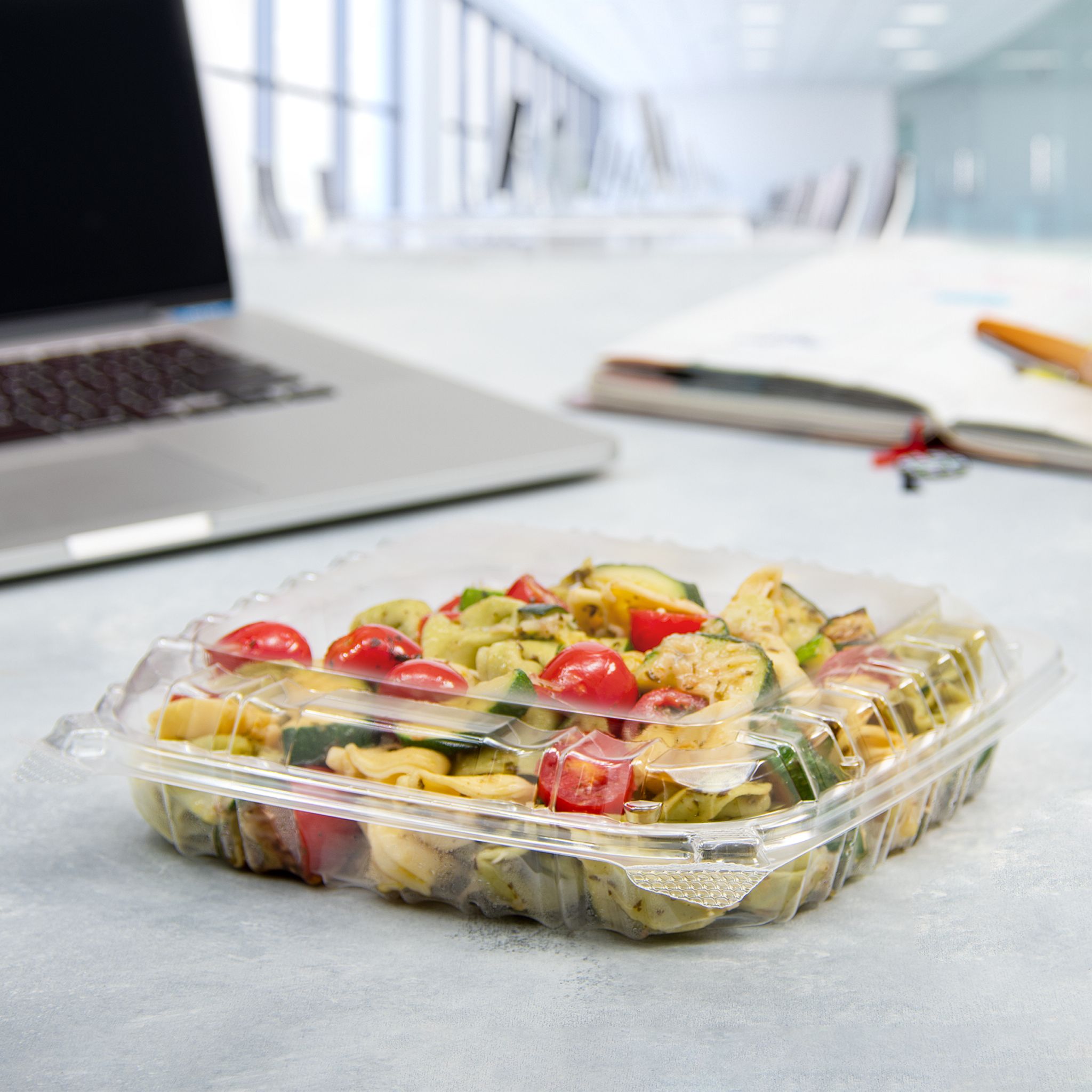 Dart® ClearSeal® Take-Out Container Hinged 8.3X8.3X2 IN OPS Clear