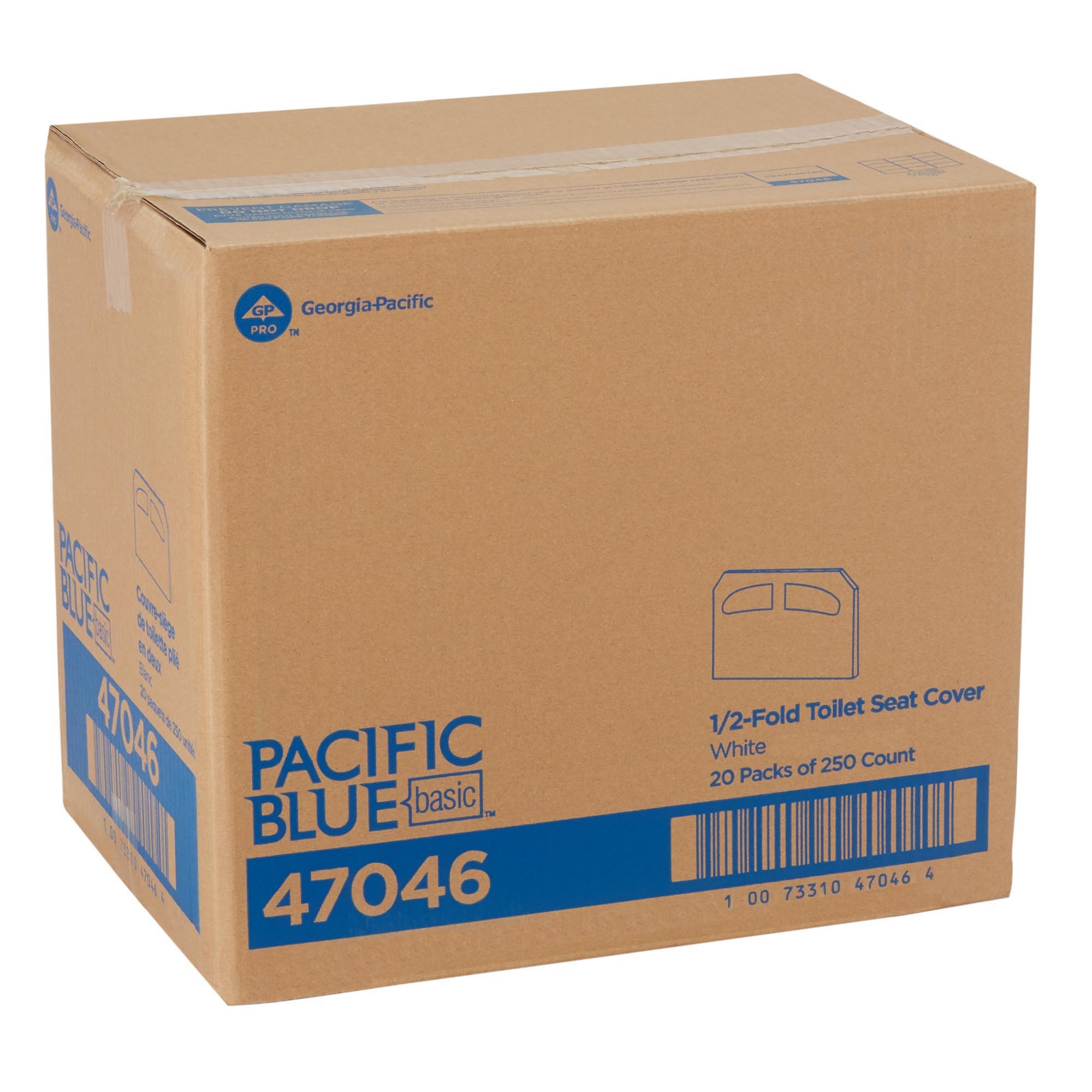 Pacific Blue Basic Toilet Seat Cover 17X14.5 IN 1PLY White Half