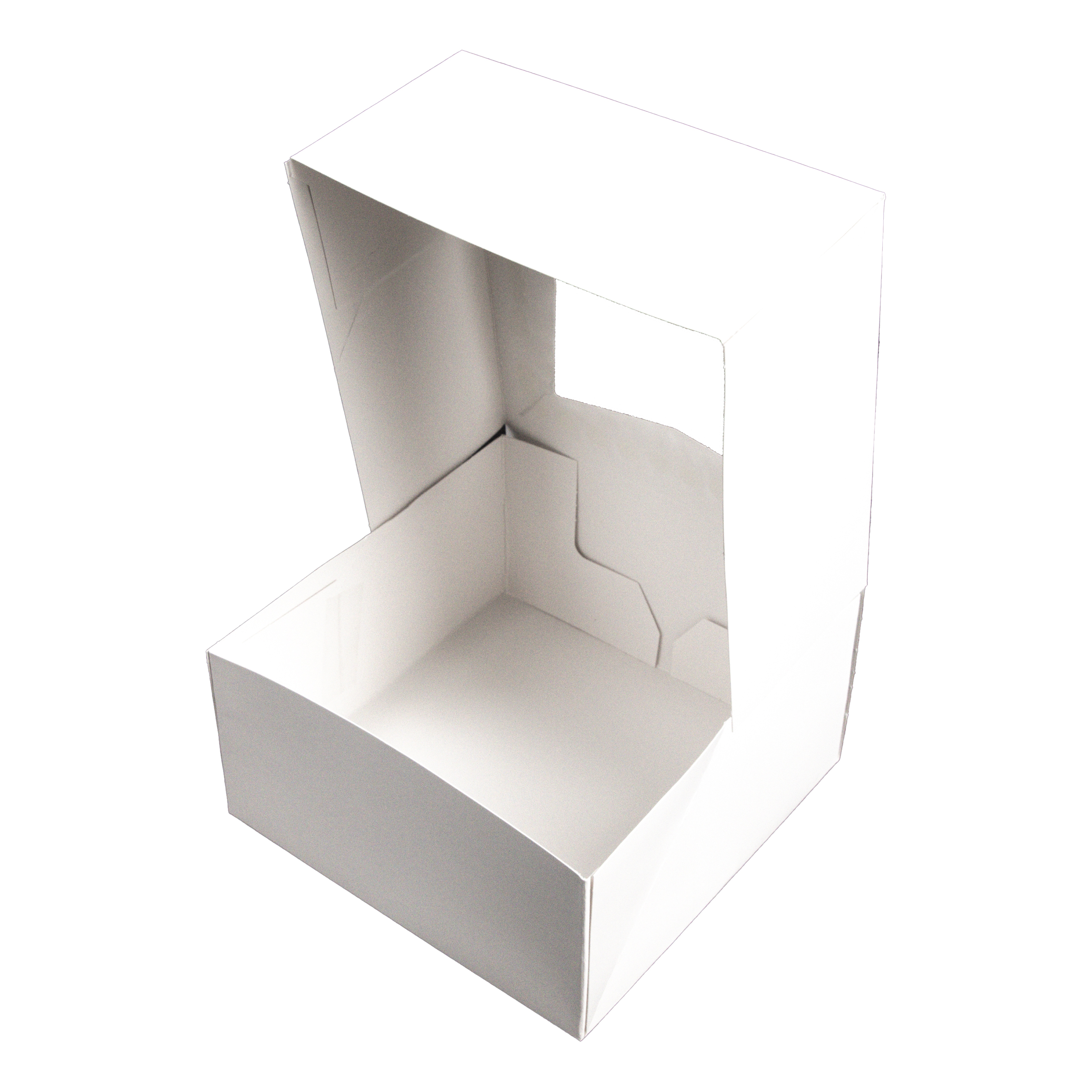 邦楽 cakebox Bakery Box 6X6X3 IN SBS Paperboard White Square Lock Corner Tuck