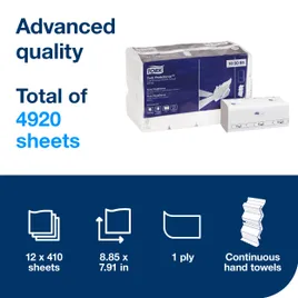 Tork PeakServe Continuous™ Folded Paper Towel H5 8.85X7.91 IN 3.15