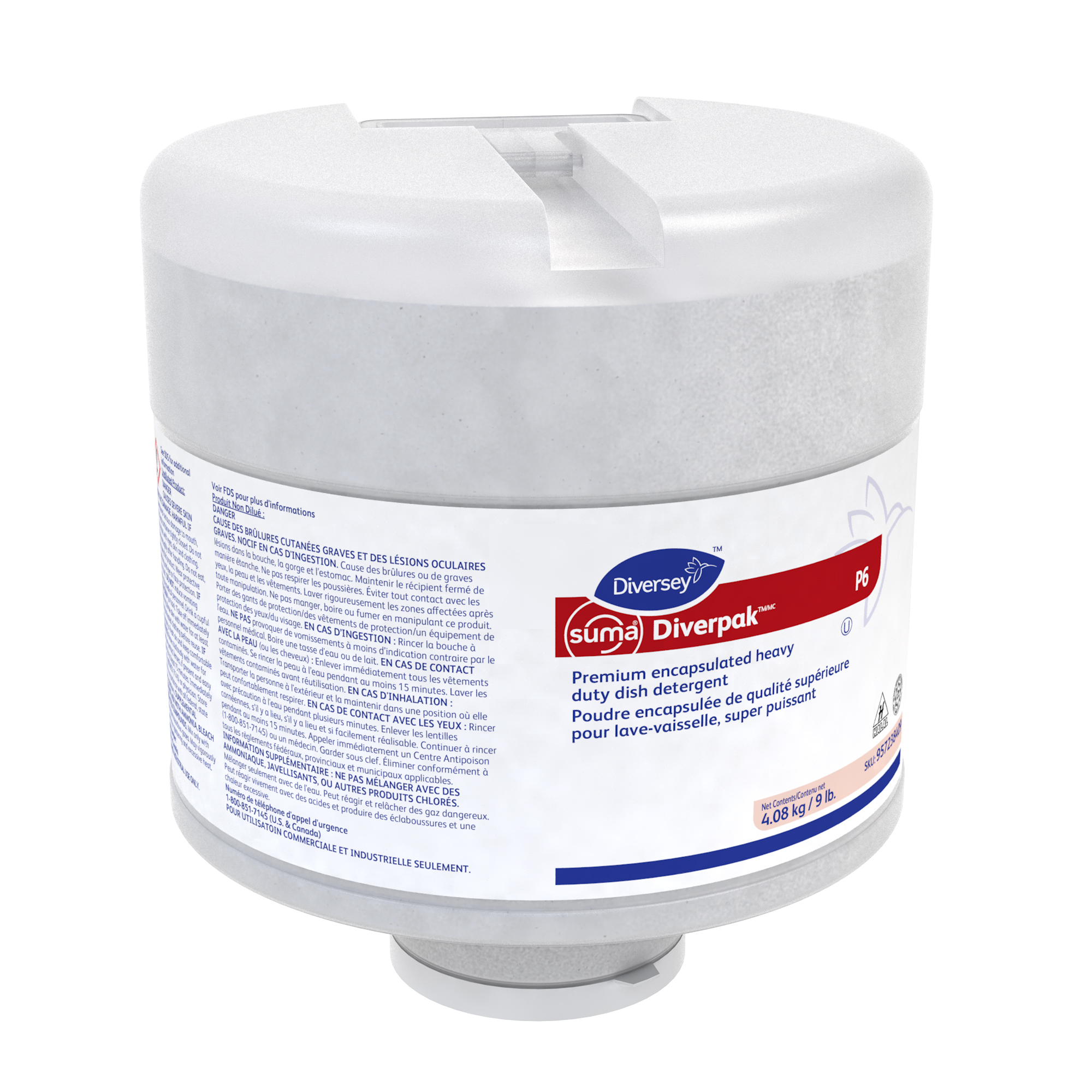 【suma】 Suma® Diverpak Odorless Encapsulated Dishmachine Detergent 9 LB