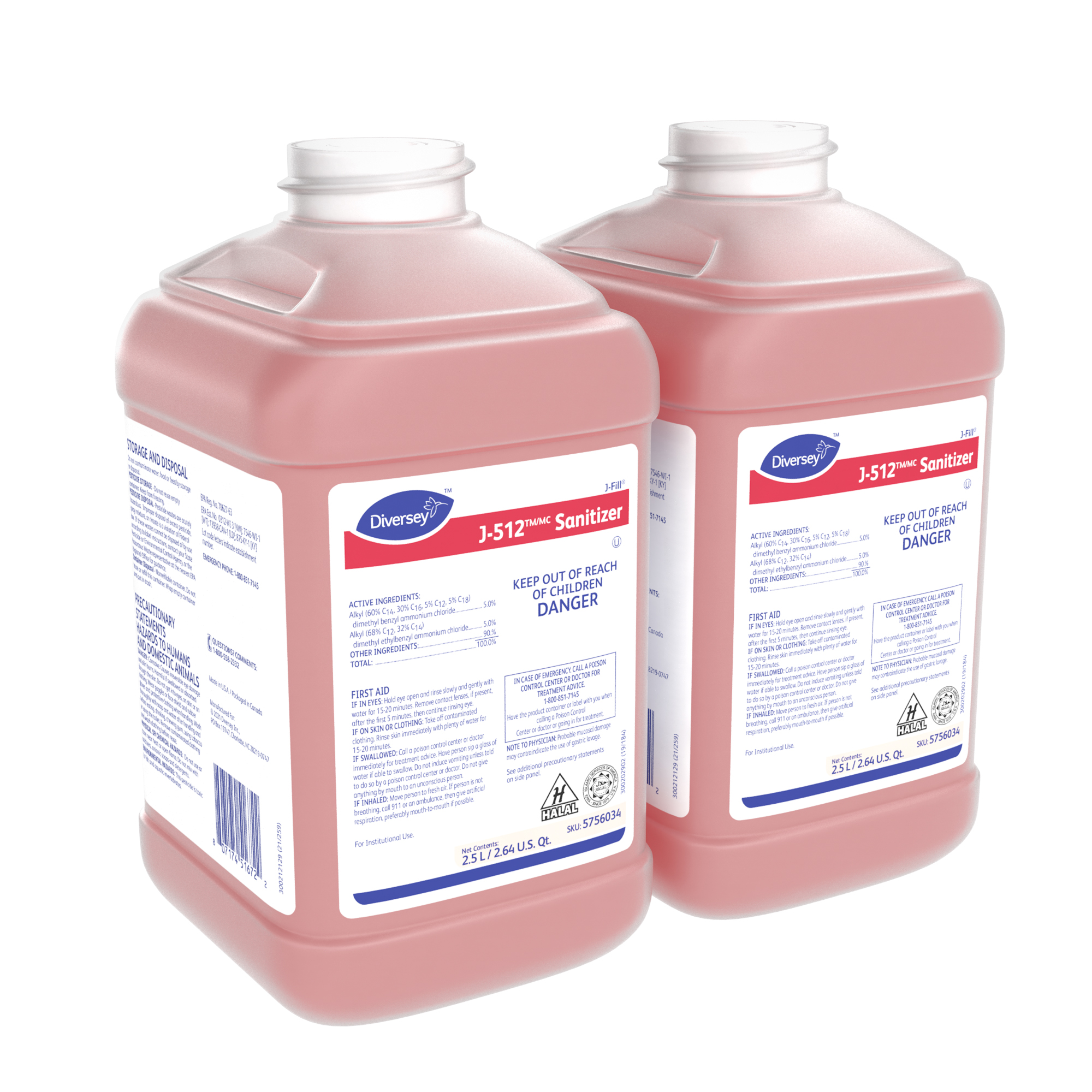 J-512 Sanitizer 2.5 L Multi Surface Kitchen Liquid Concentrate