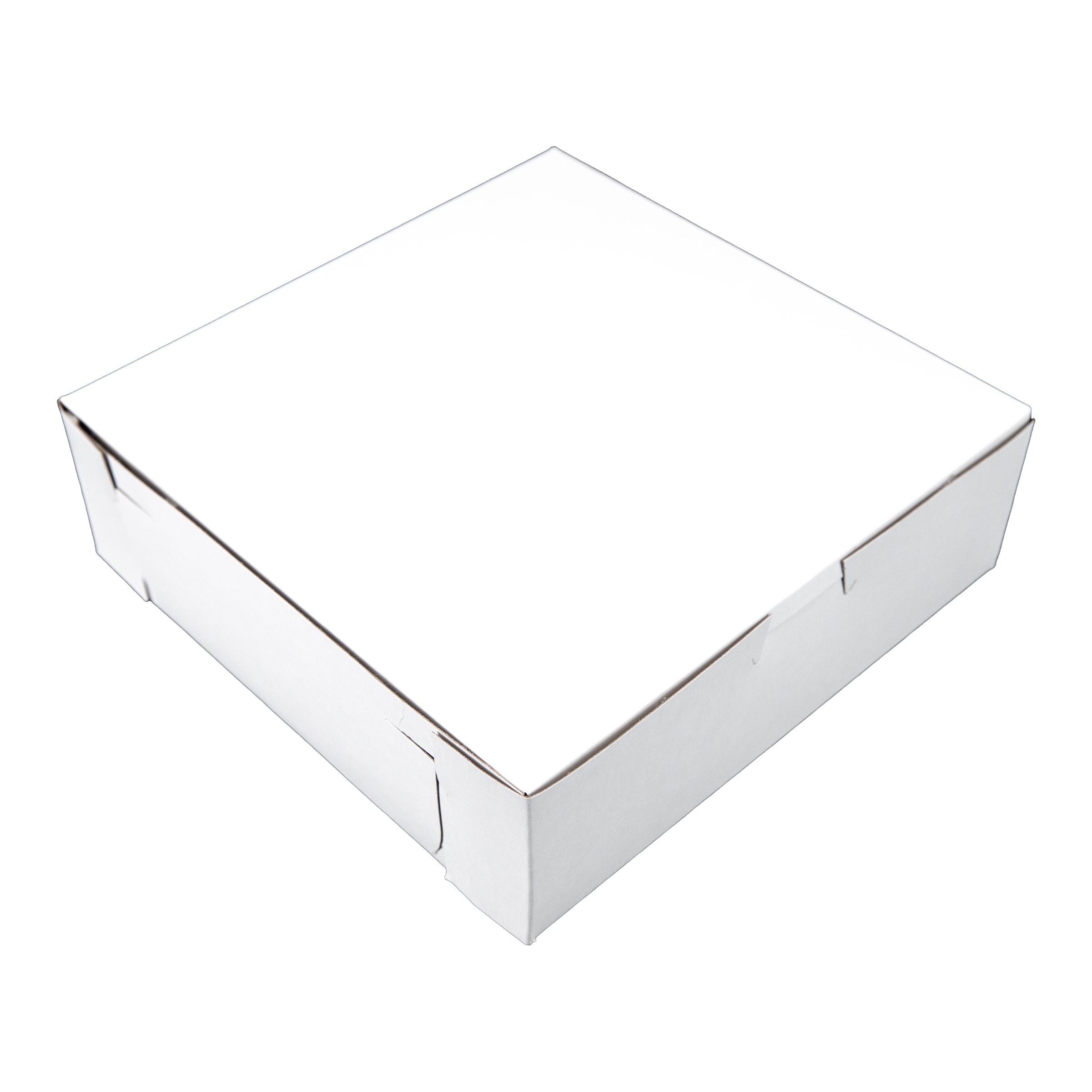 Bakery Box 8X8X2.5 IN Clay-Coated Kraft Board White Kraft Square