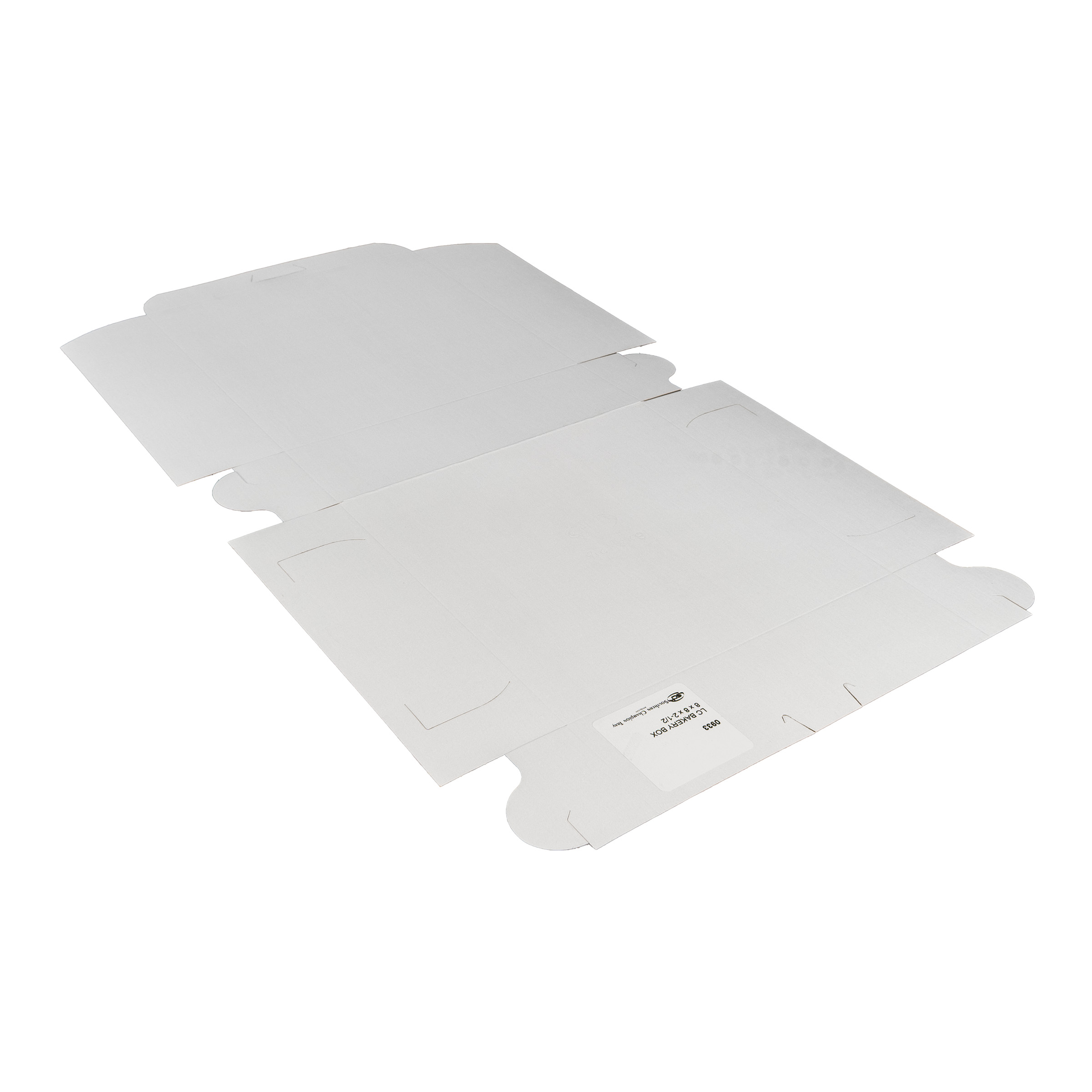 Bakery Box 8X8X2.5 IN Clay-Coated Kraft Board White Kraft Square