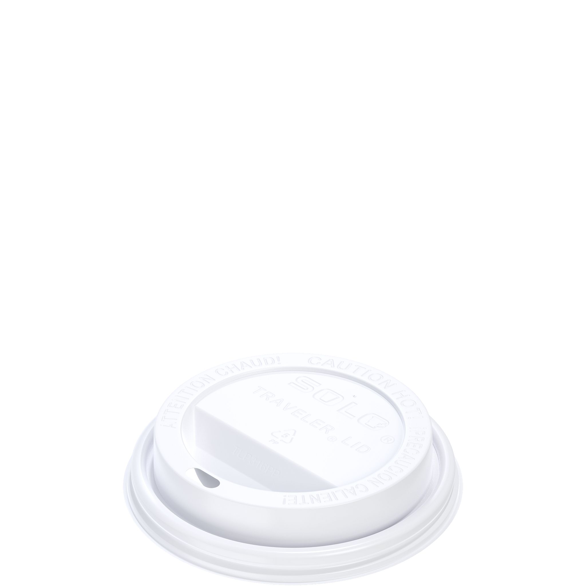 Solo® Traveler® Lid Dome 3.695X0.73 IN PP White For 10-24 OZ Hot