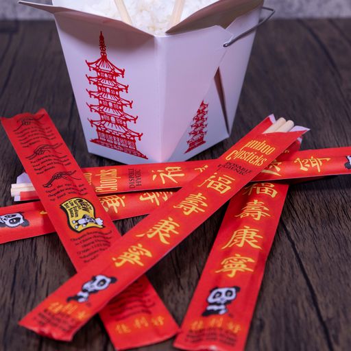 Chopsticks 8.76 IN Bamboo Red Separated With Sleeve 1000/Case