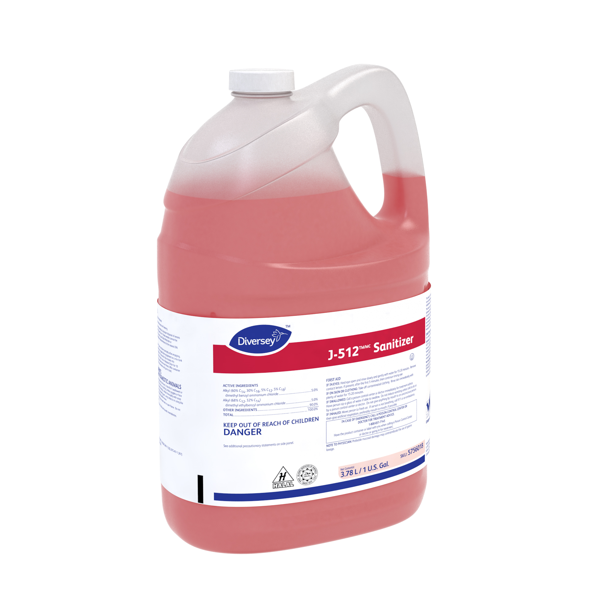 J-512 Food Service Sanitizer 1 GAL Multi Surface Liquid