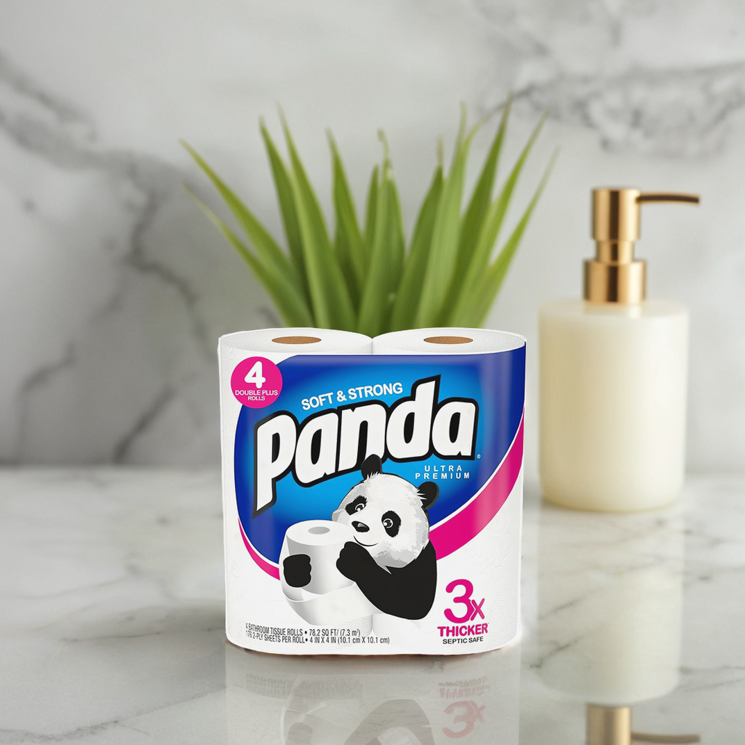 Panda® Toilet Paper & Tissue Roll 4X4 IN 2PLY White Embossed