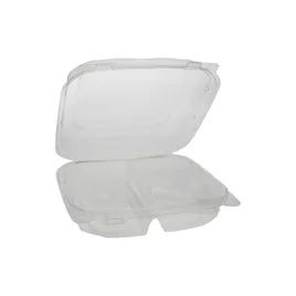 Cookie Hinged Container With Dome Lid 8.34X8.32X2.84 IN PET Clear