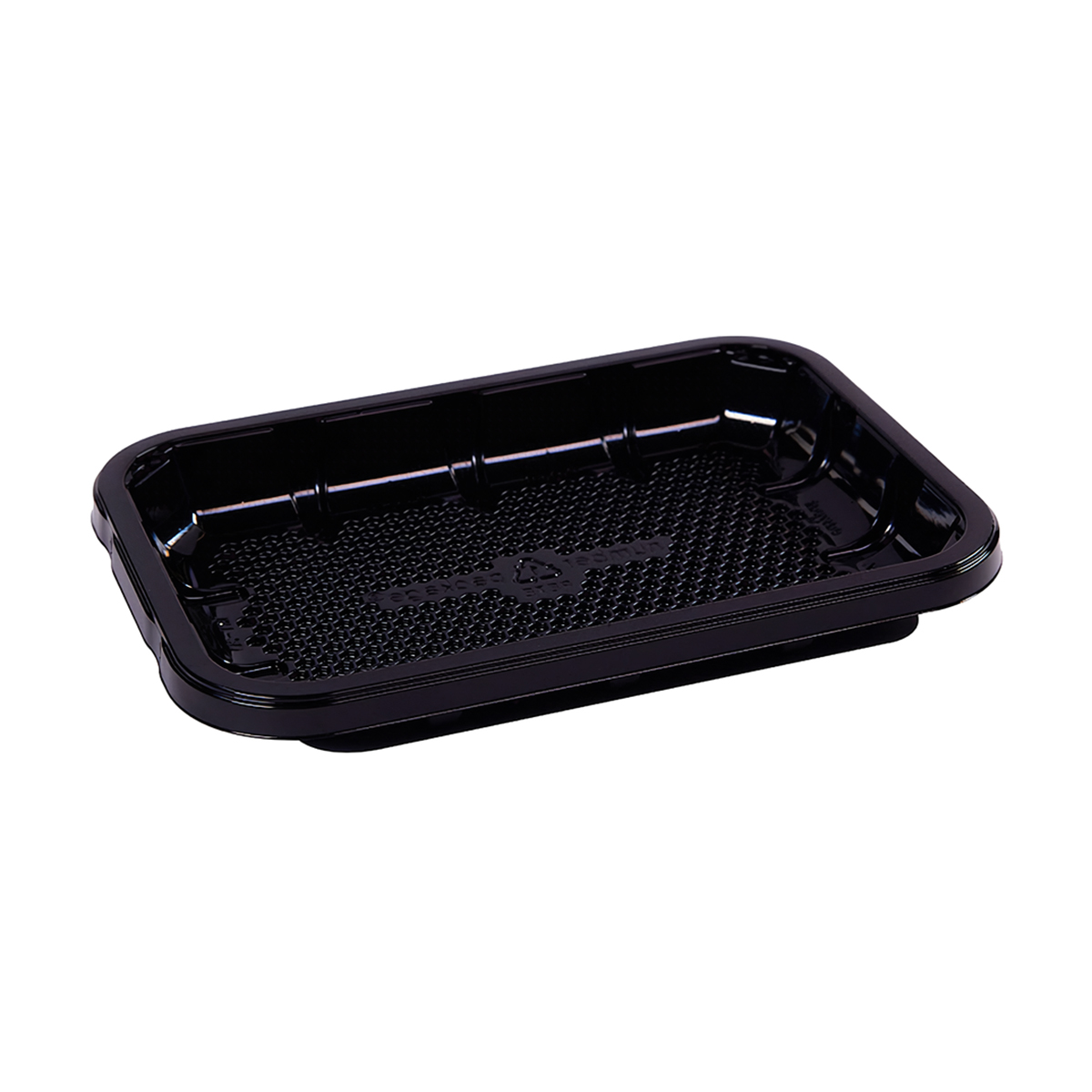 EZ-Tray 2D Meat Tray 8.25X5.25X1 IN APET Deep Black Rectangle