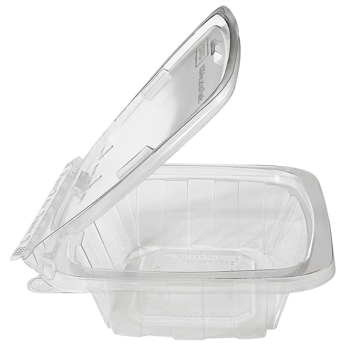 CrisPak Pro-Lok Deli Container Hinged With Flat Lid 8 OZ PET Clear
