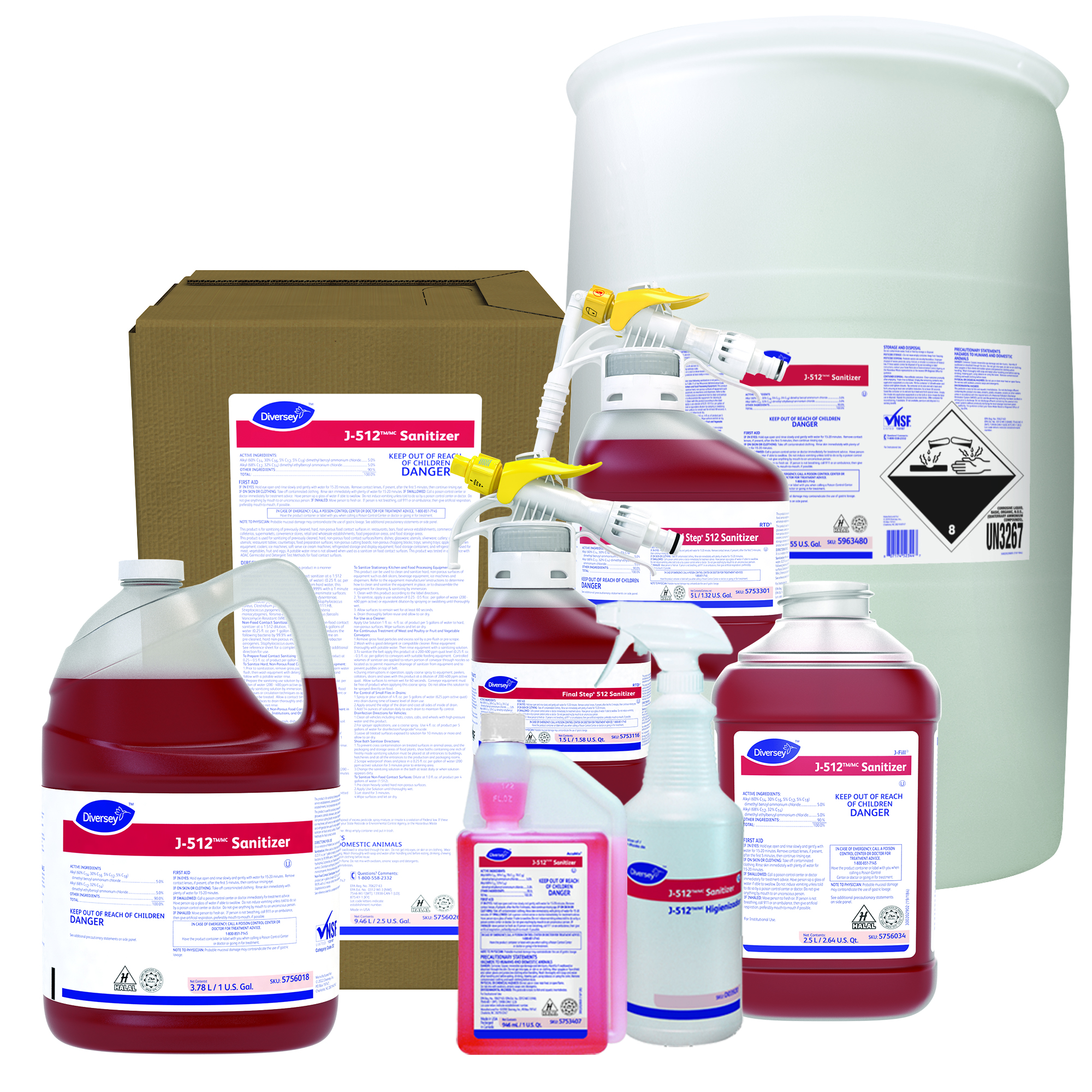 J-512 Sanitizer 32 FLOZ Multi Surface Liquid Concentrate Quat