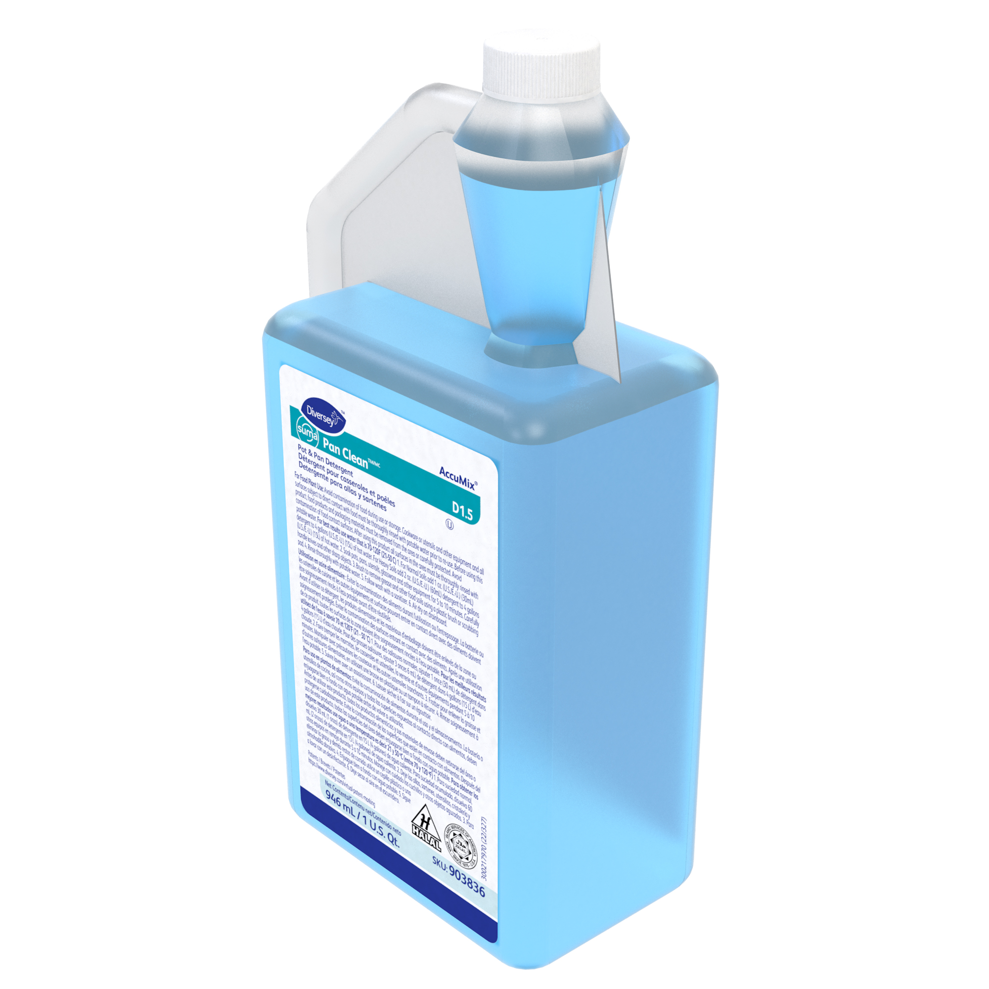 Suma® Pan-Clean #13 Floral Manual Dish Detergent 32 FLOZ Liquid