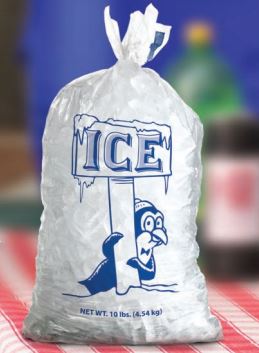 Hilex® Ice Bag 11X18 IN 8 LB Plastic With Drawstring Closure 500